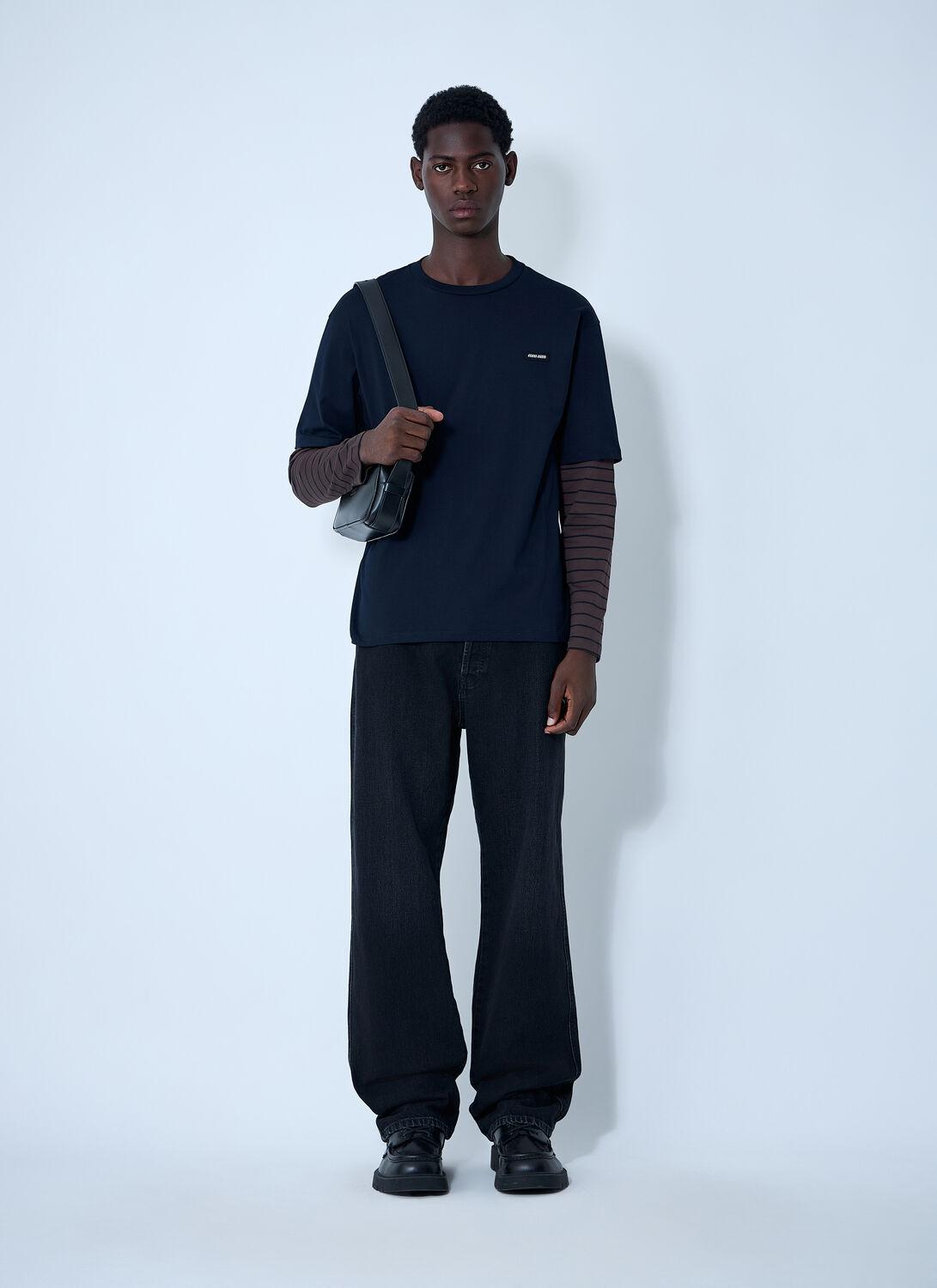 Miu Miu Logo Motif T-Shirt in Blue for Men | Lyst
