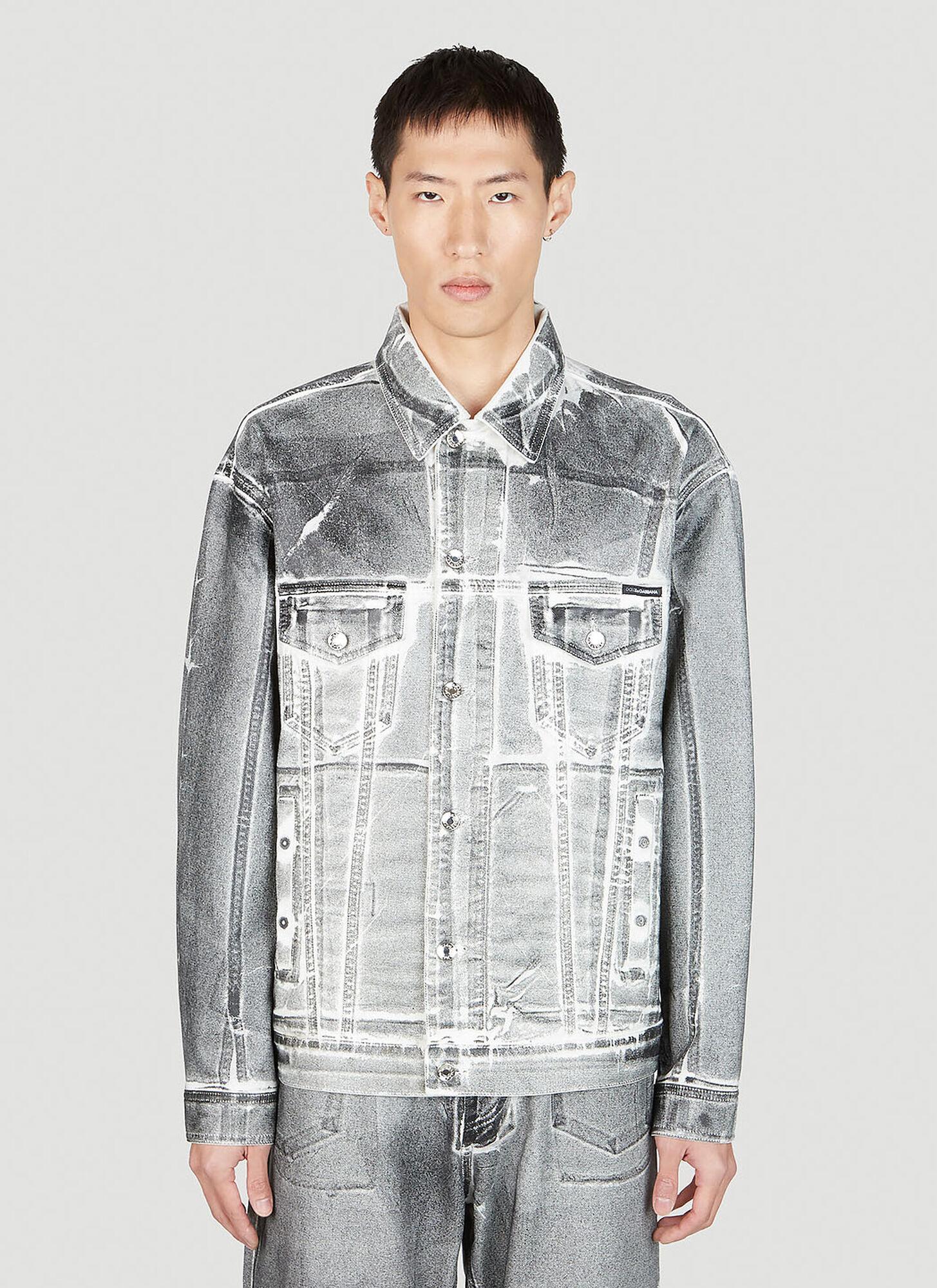 Dolce & Gabbana Coated Denim Jacket in Gray for Men Lyst