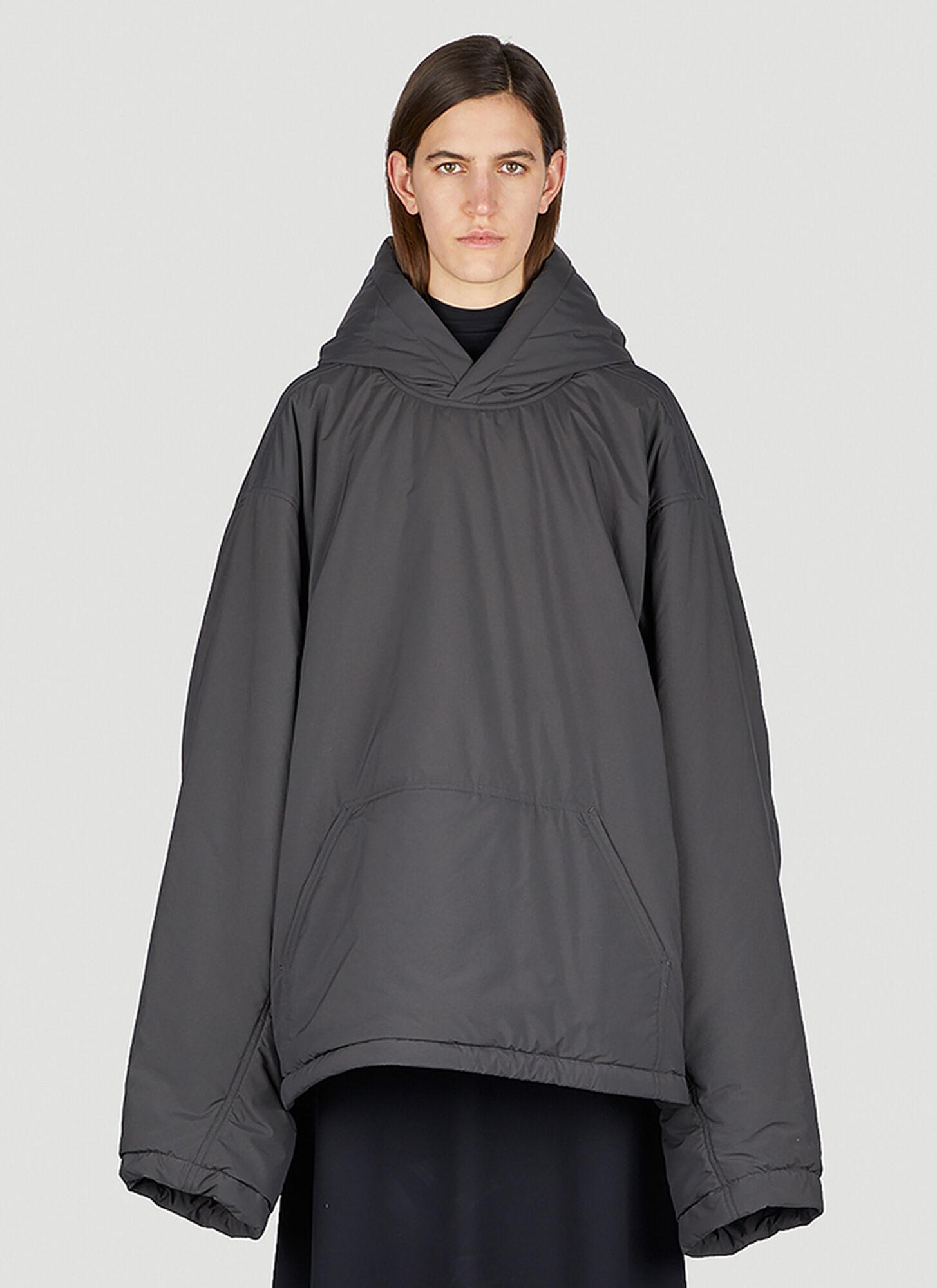 Balenciaga Oversized Hooded Jacket in Gray | Lyst