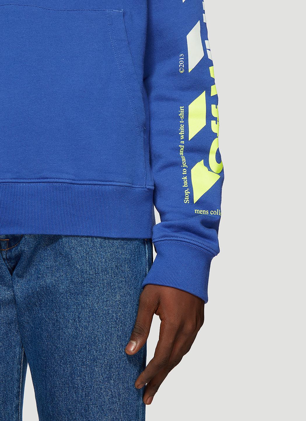 OFF-WHITE Diagonal Split Logo Sweatshirt Blue/White/Yellow | clube.zeros.eco