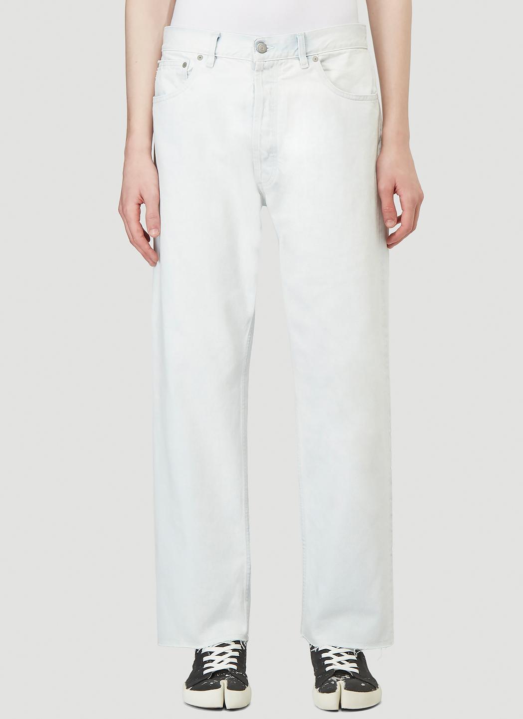 Maison Margiela Denim Wide-leg Bleached Jeans In White for Men - Lyst