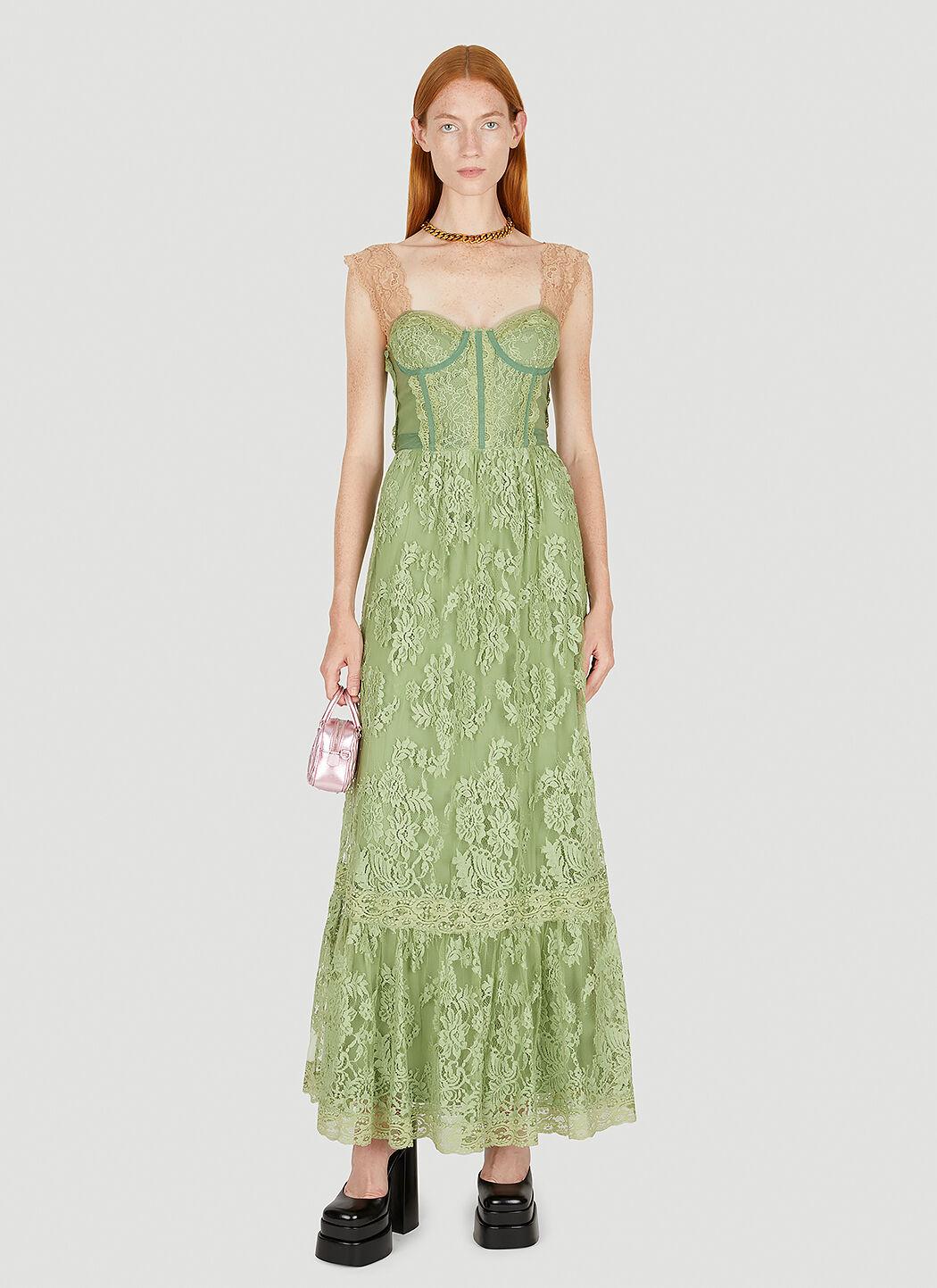 hasta ahora discreción Enjuague bucal Gucci Floral Lace Gown in Green | Lyst Australia