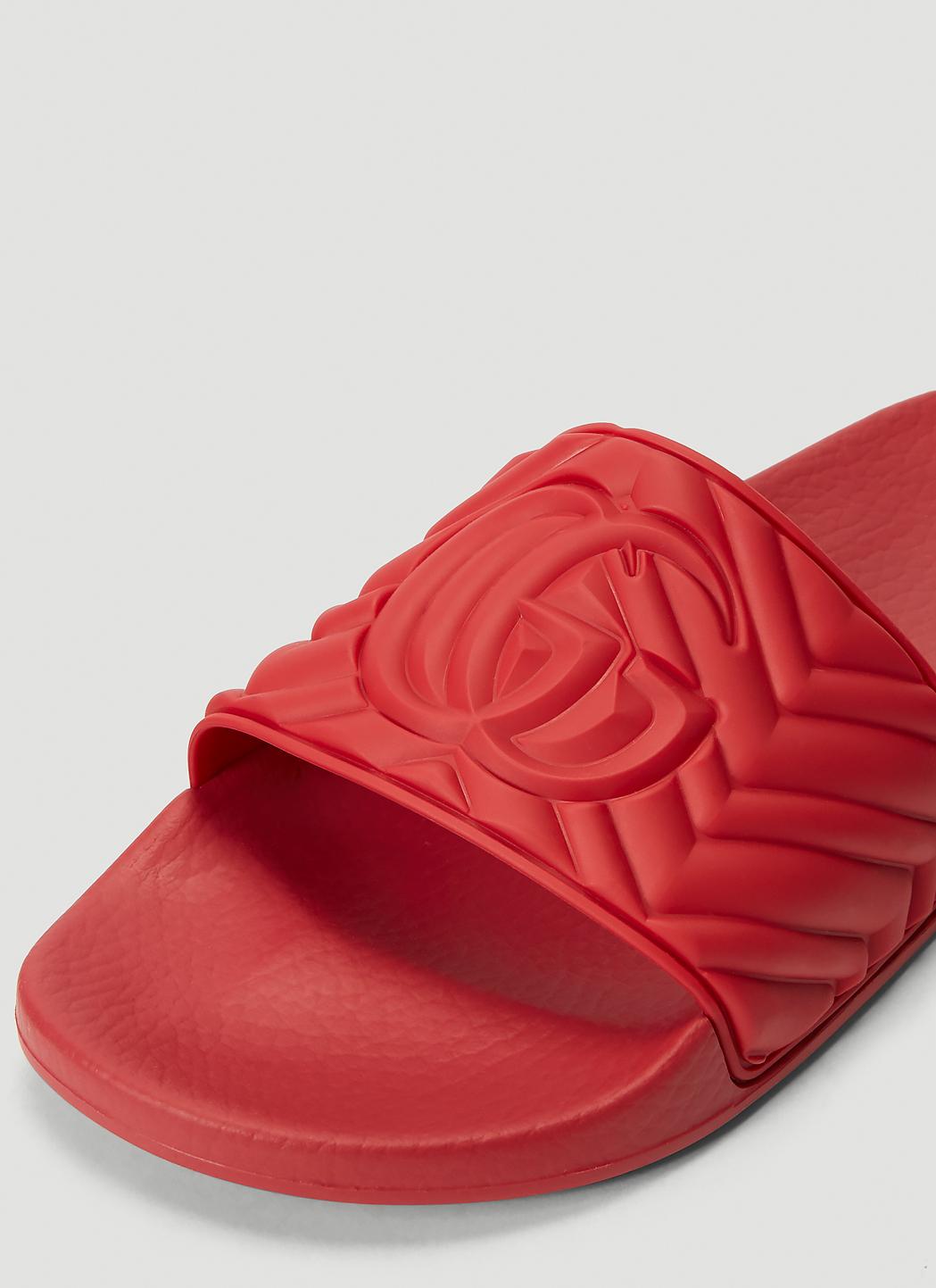 coral gucci slides