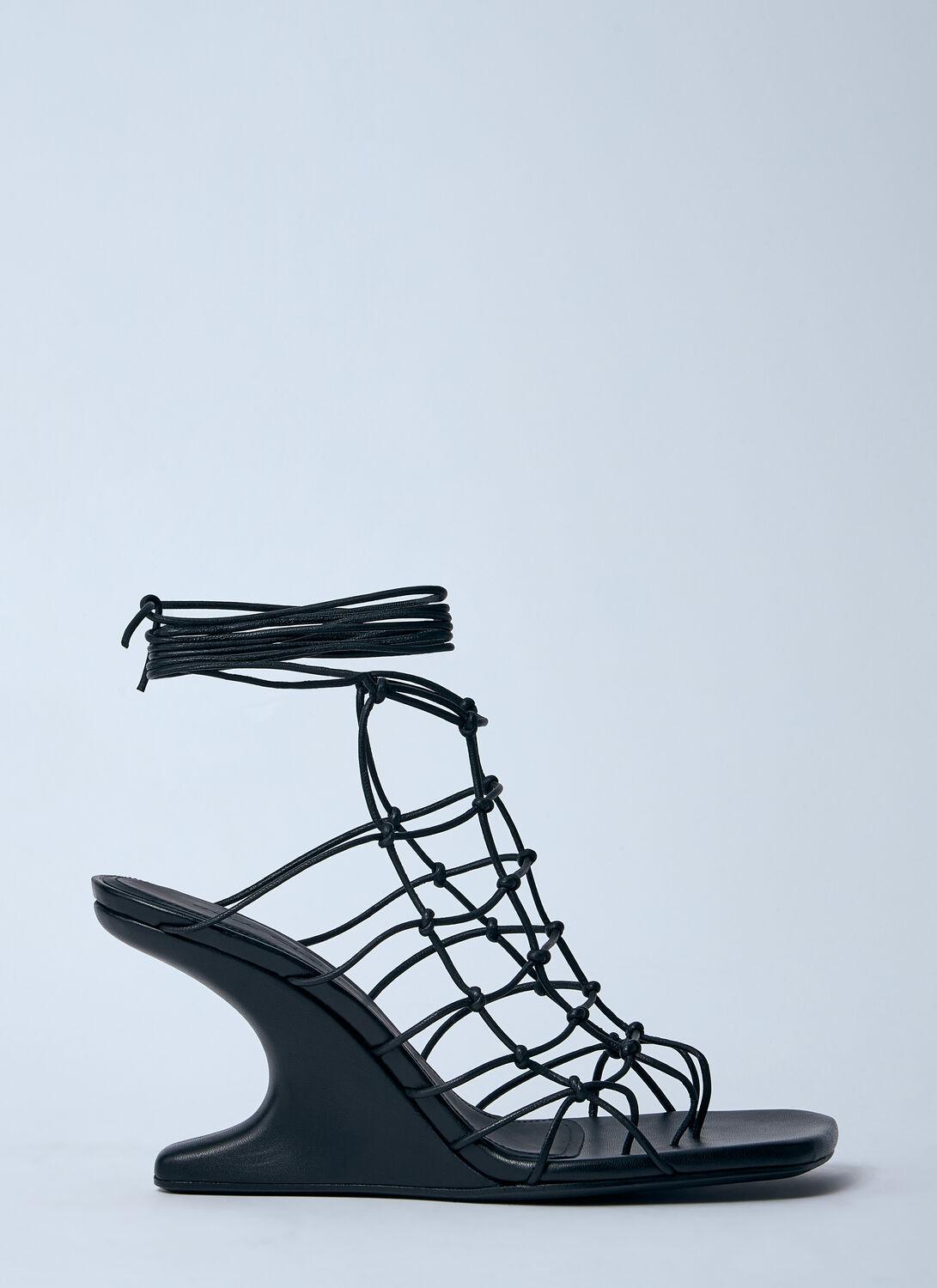 【RICK OWENS】Hollywood Web Cantilever 8センチヒールサンダル Black Hollywood Winged Cantilever 8 Heeled Sandals by Rick