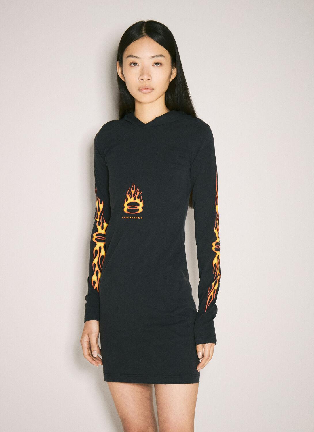 ワンピース BALENCIAGA Black Jersey Sweatshirt Dress Logo cotton jersey T-shirt dress in black - Balenciaga