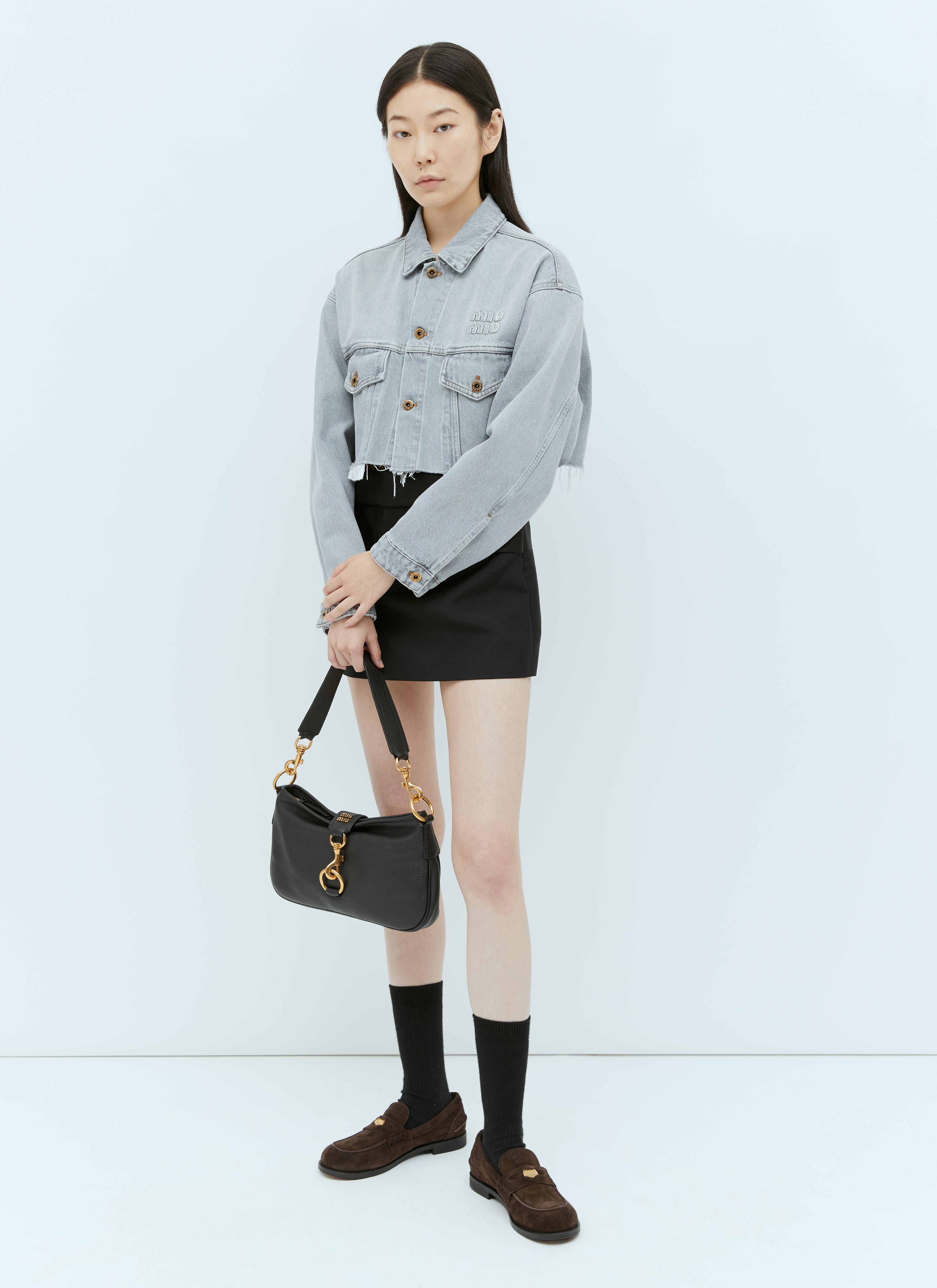 Miu Miu Leather Shoulder Bag in Black