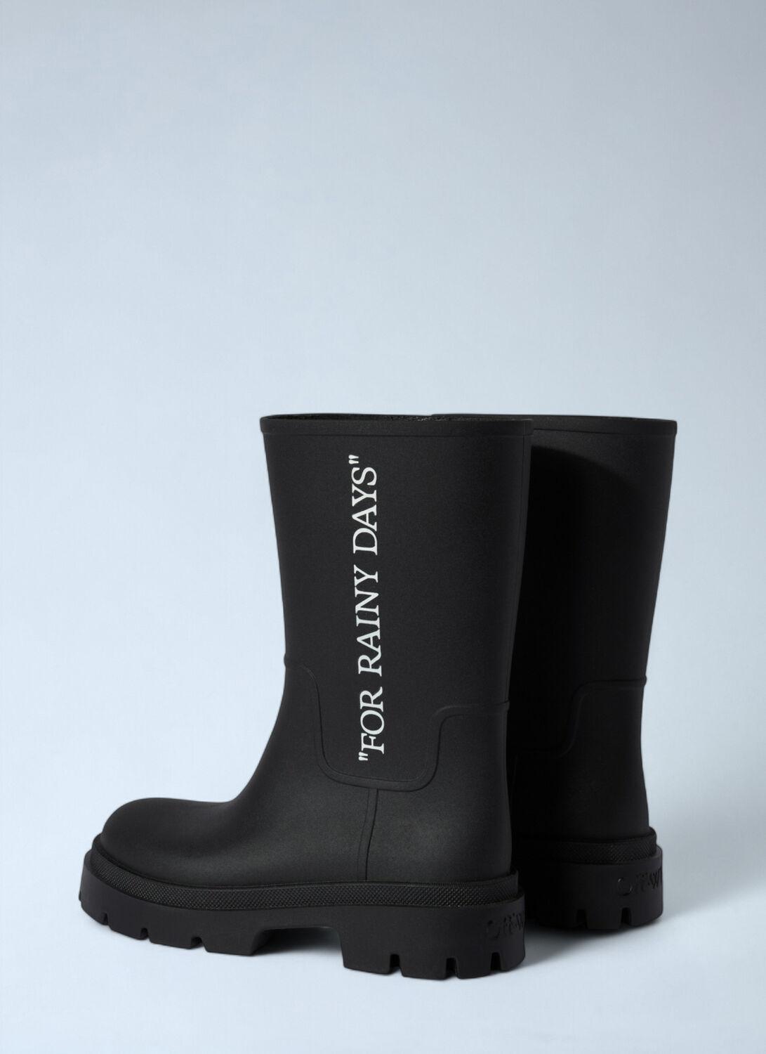 OFF-WHITE For Rainy Days Rain Boot Black (Women's