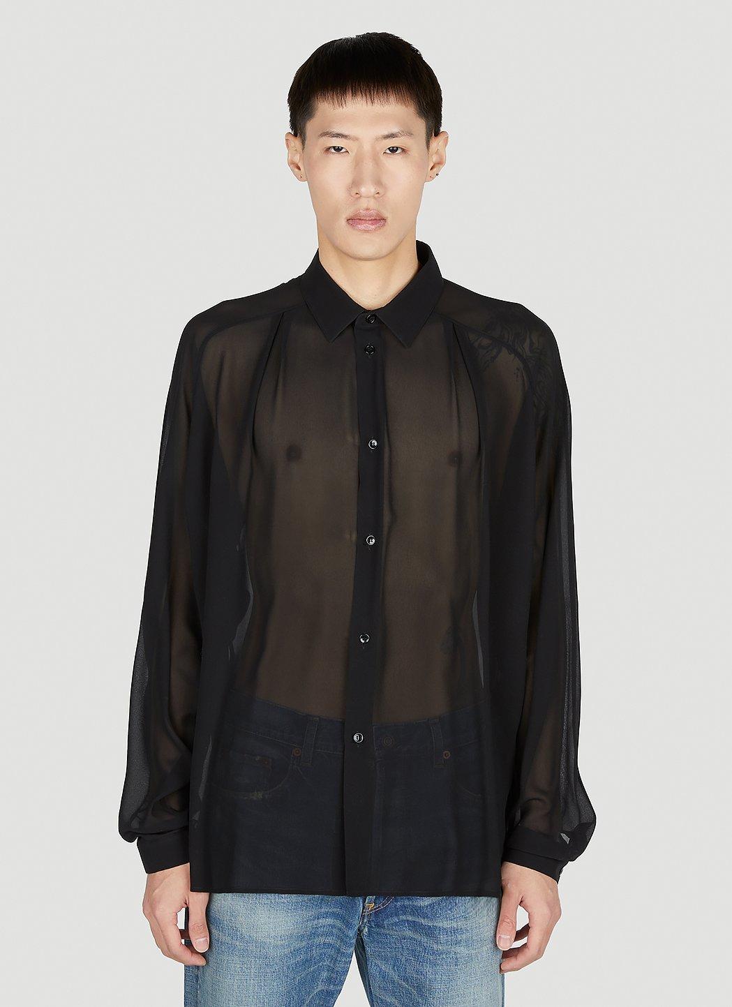 Black sheer mens shirt new arrivals