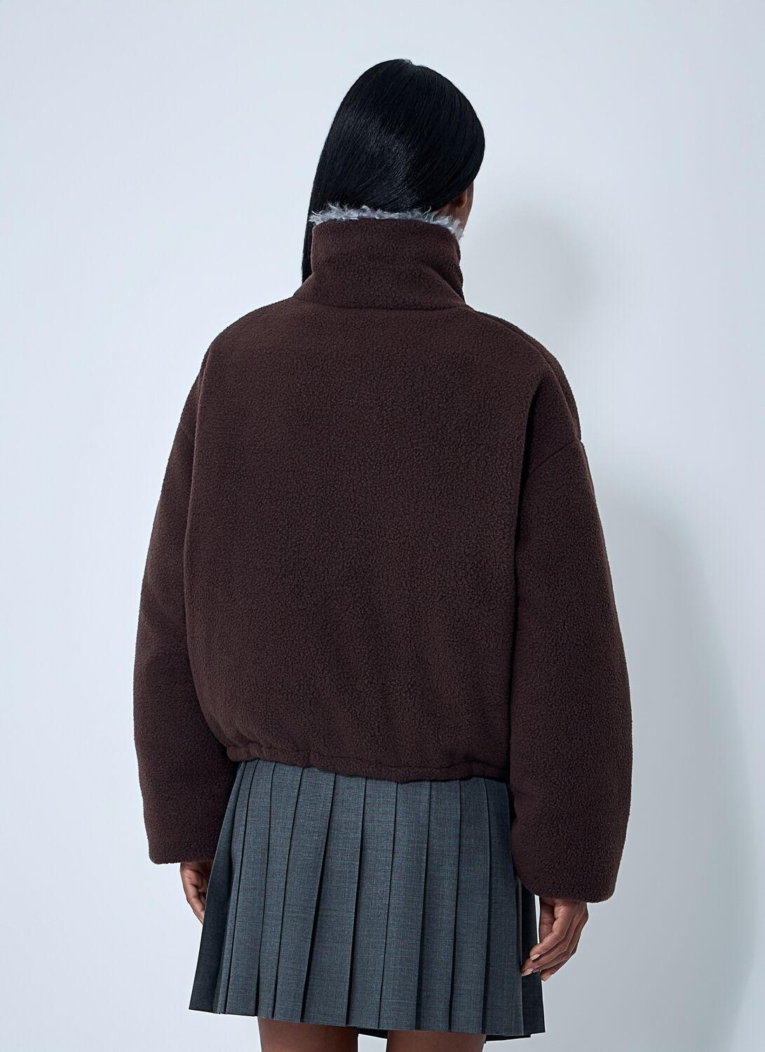 Miu Miu Zip-Up Fleece Jacket in Blue | Lyst