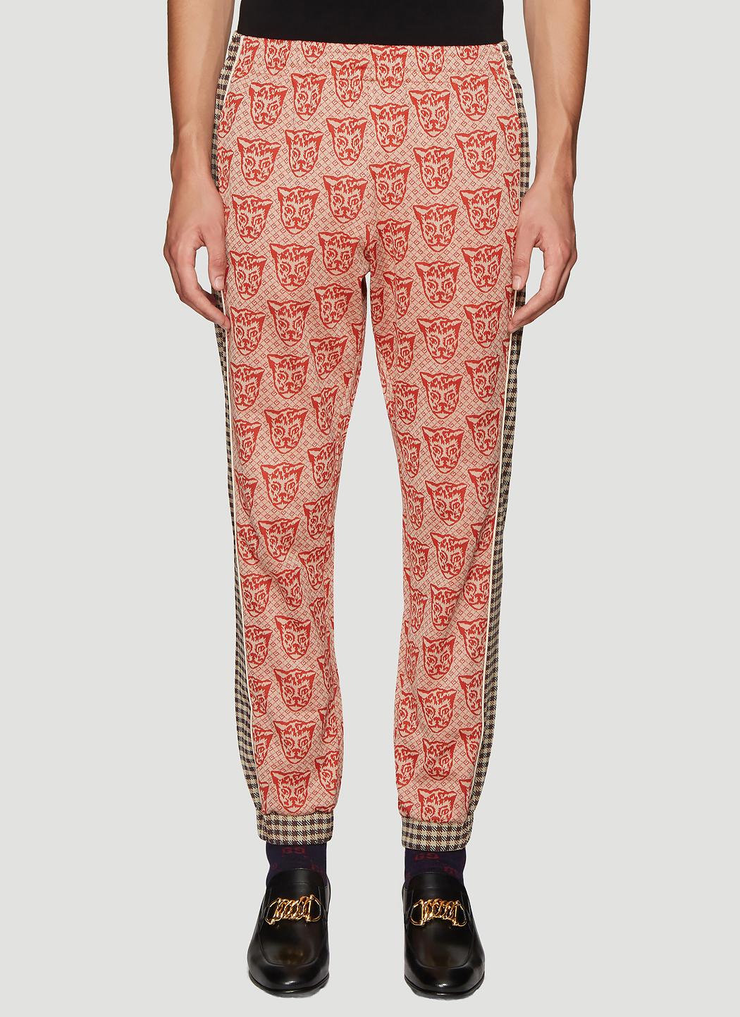 Gucci Cotton Contrast Print Track Pants In Orange for Men Lyst