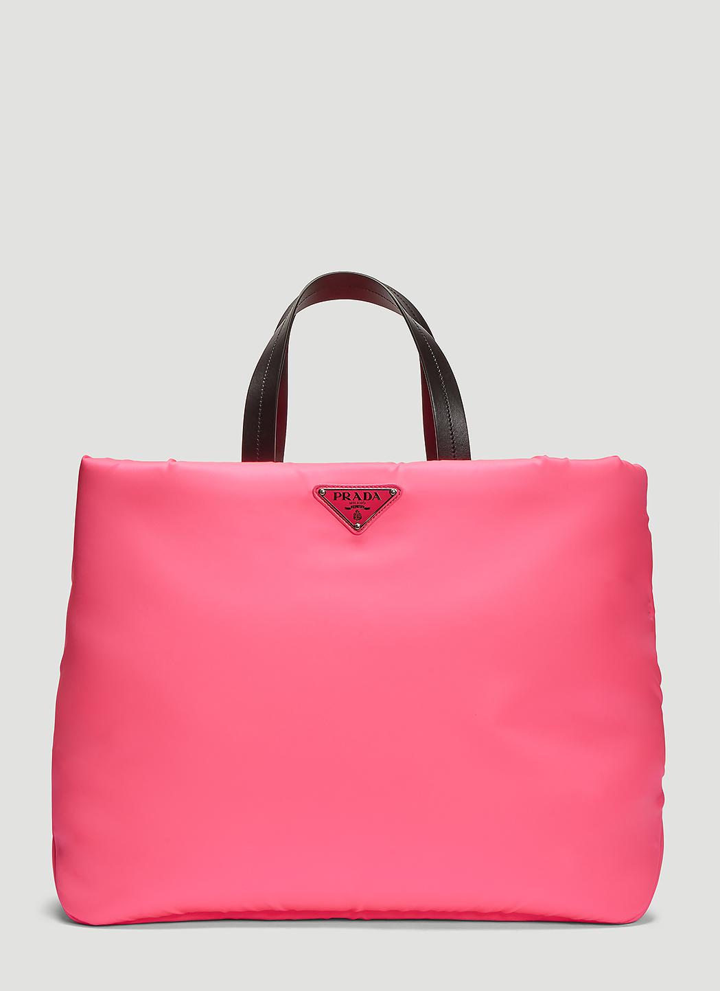 Prada Padded Neon Nylon Tote Bag In Pink | Lyst Australia