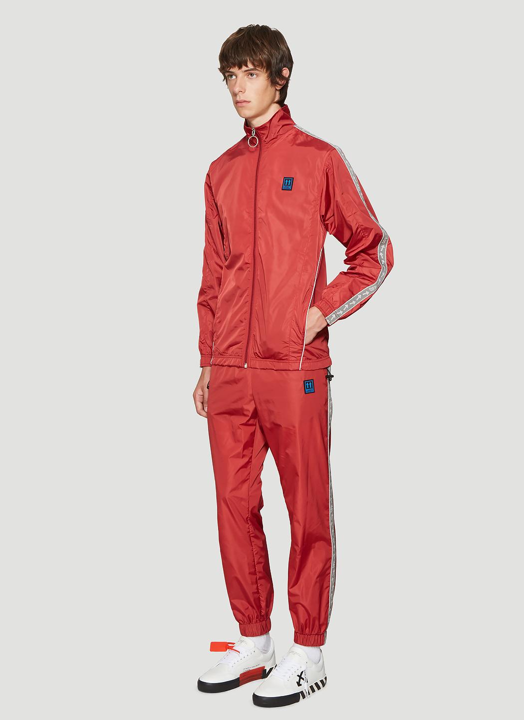 red off white tracksuit