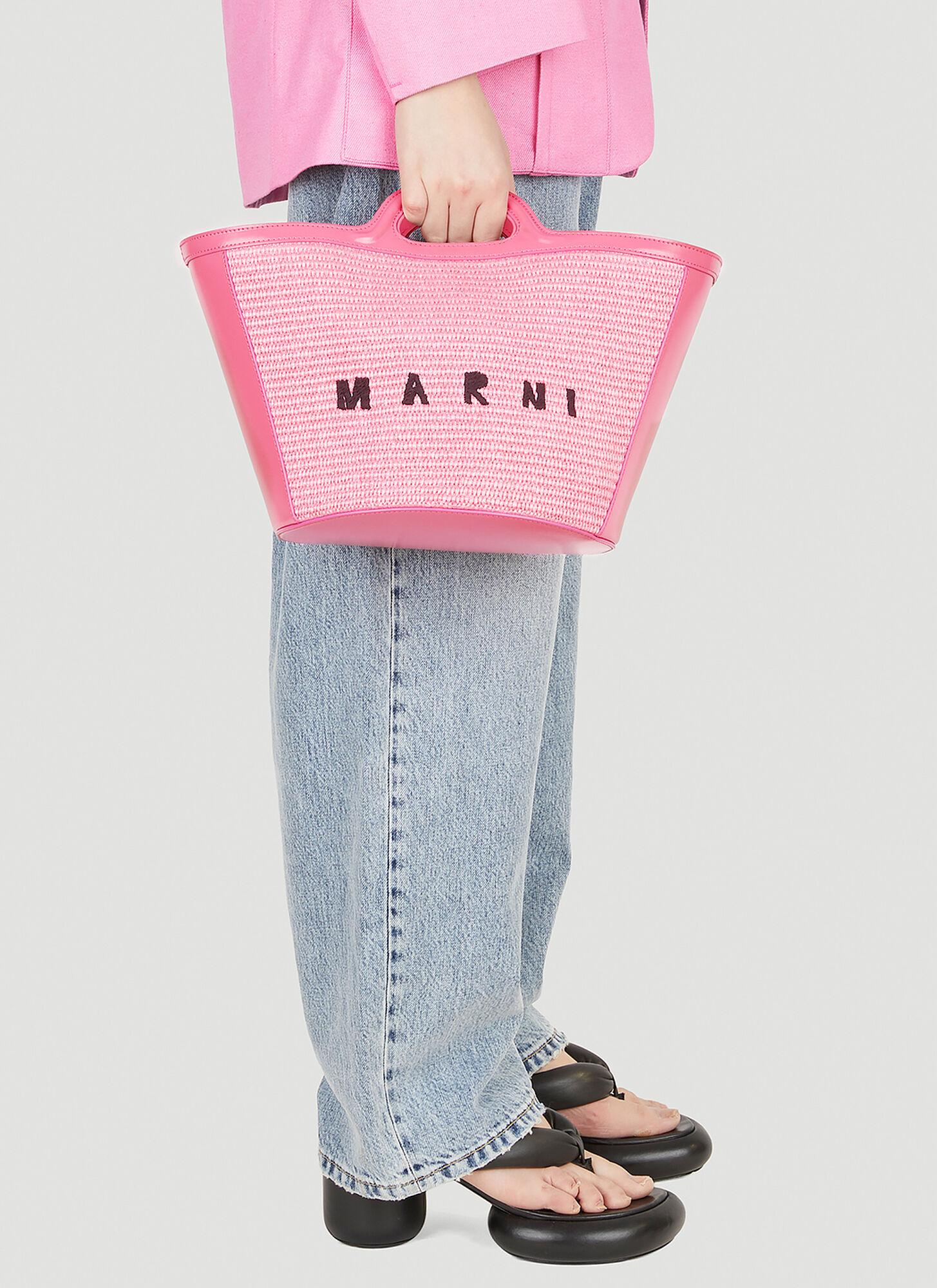 Light pink MARNI MARKET RETRO BASKET bag