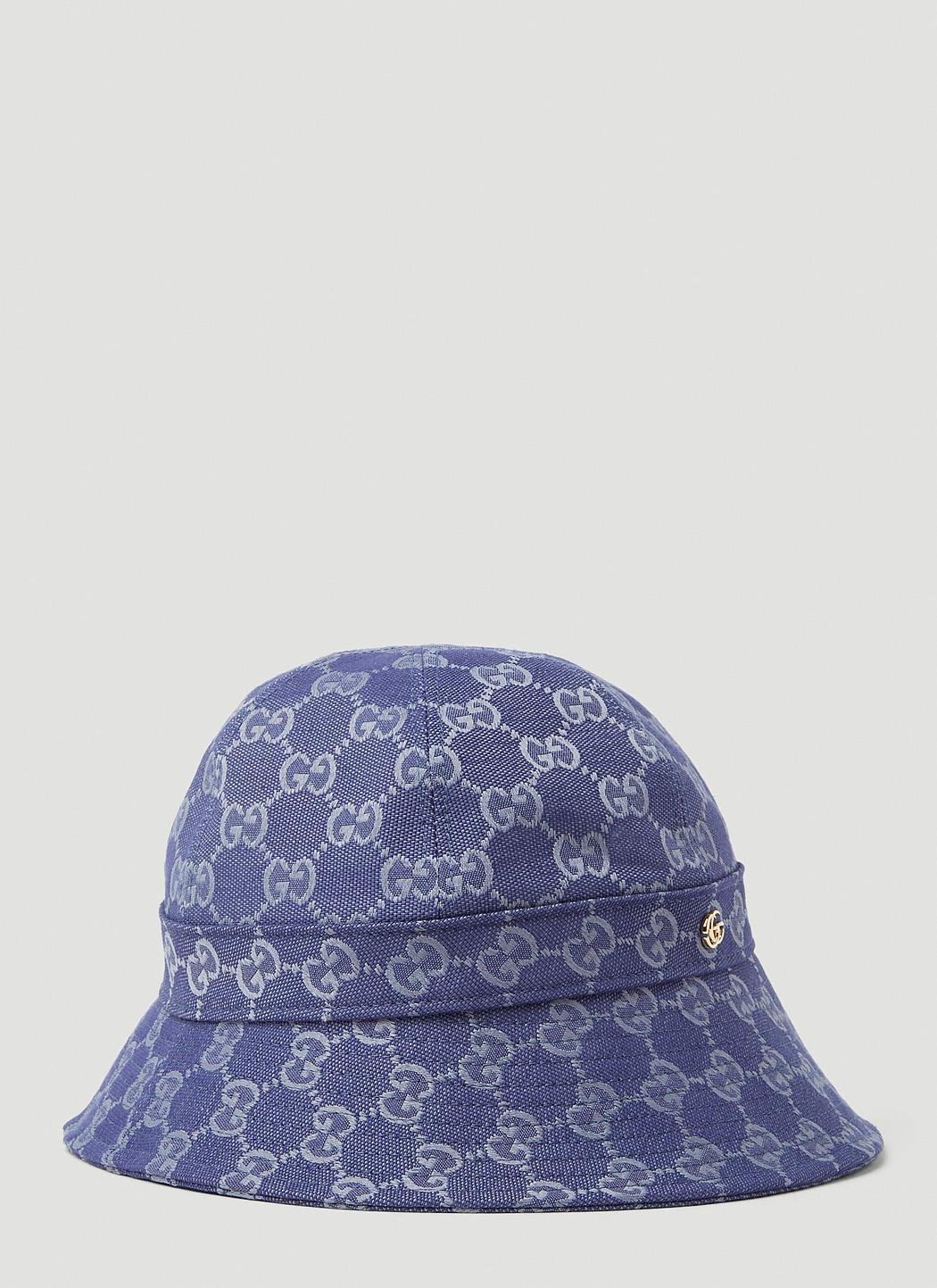 Blue GG-jacquard cotton-blend canvas bucket hat