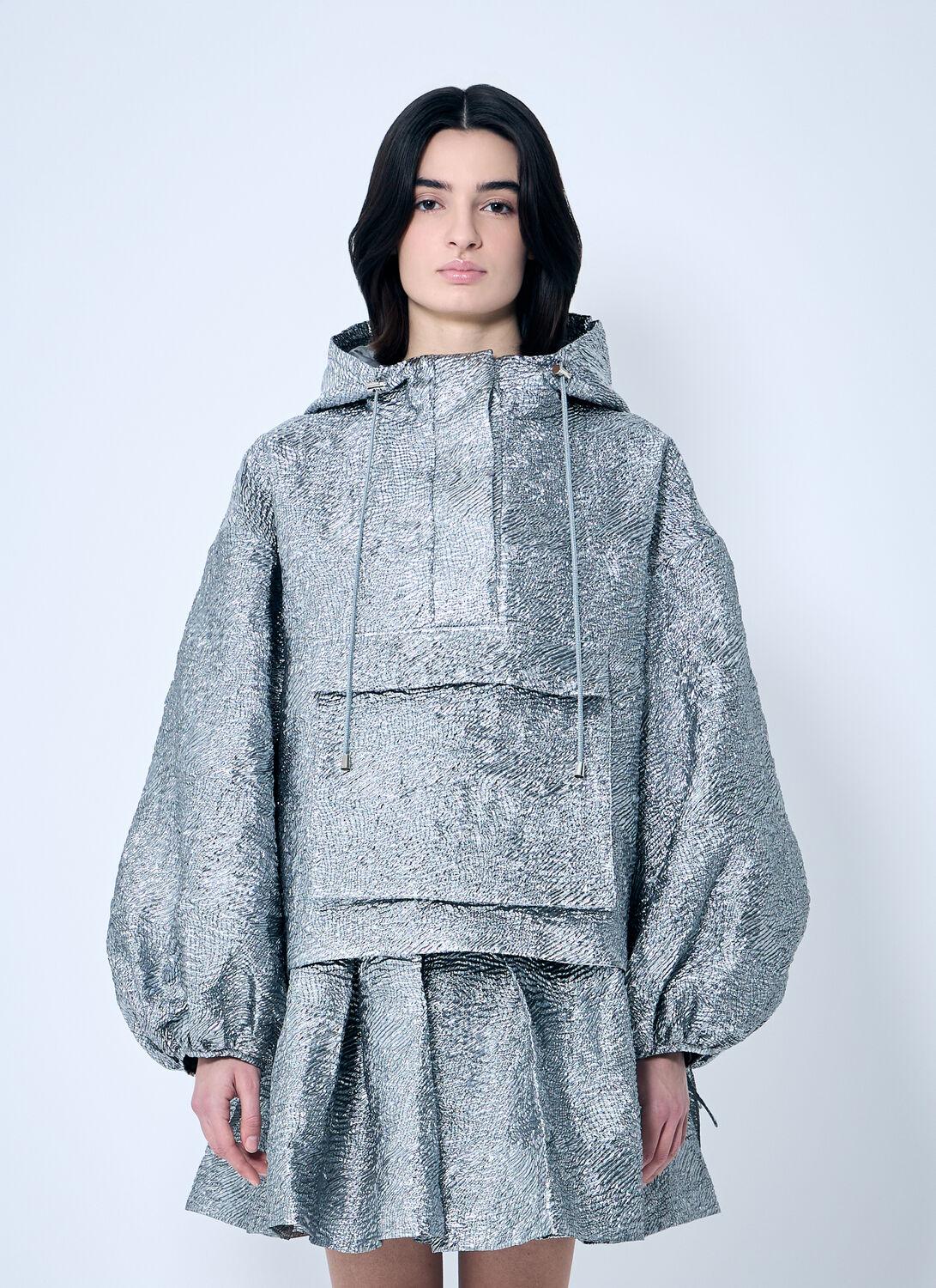 【Cecilie Bahnsen 】ORION JACKET ORION | JACKET BONDED COTTON (EMB) MIDNIGHT BLACK