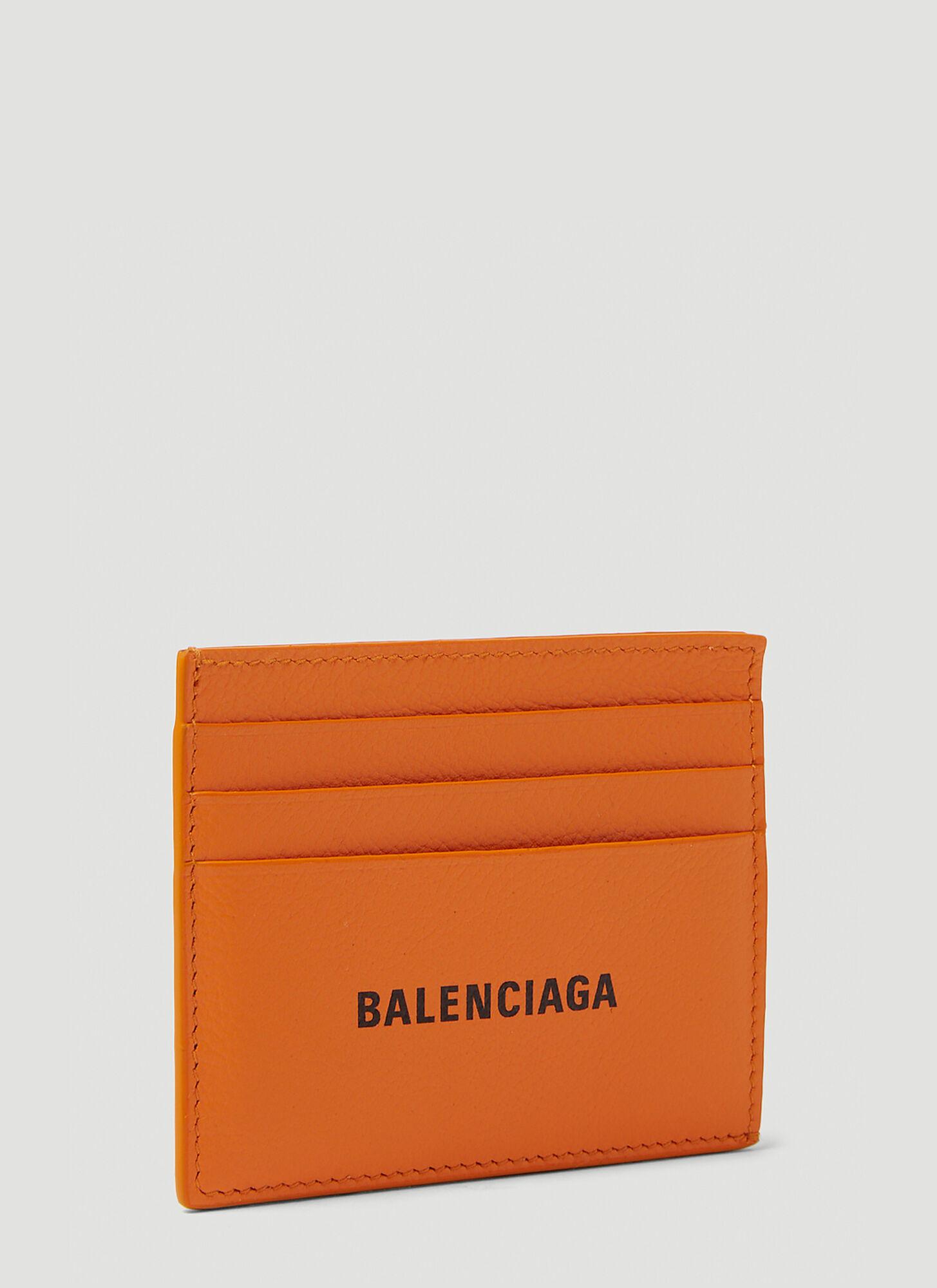 Balenciaga Logo Print Card Holder in Orange for Men | Lyst