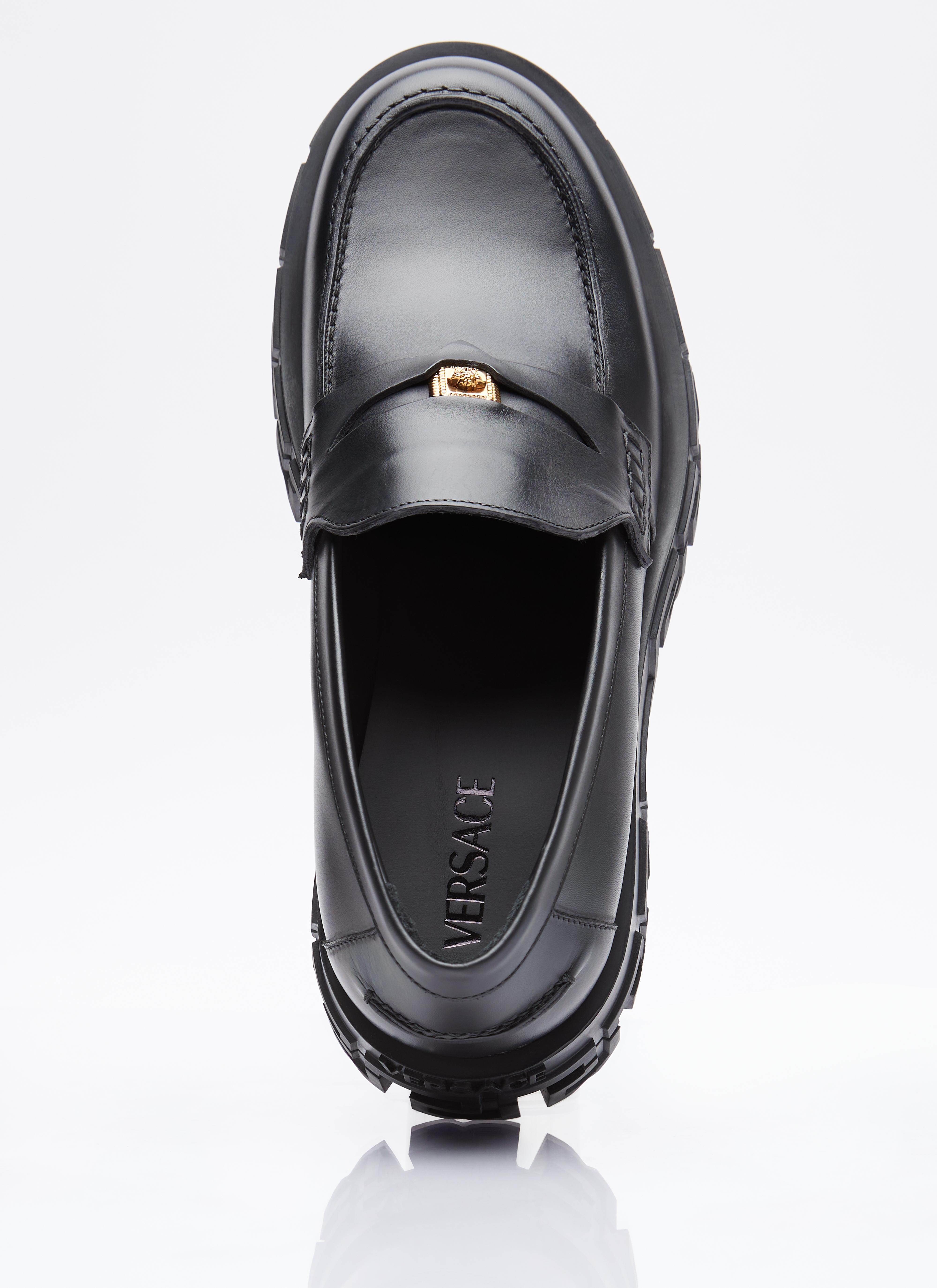 Versace Greca Portico Loafers in Black for Men | Lyst