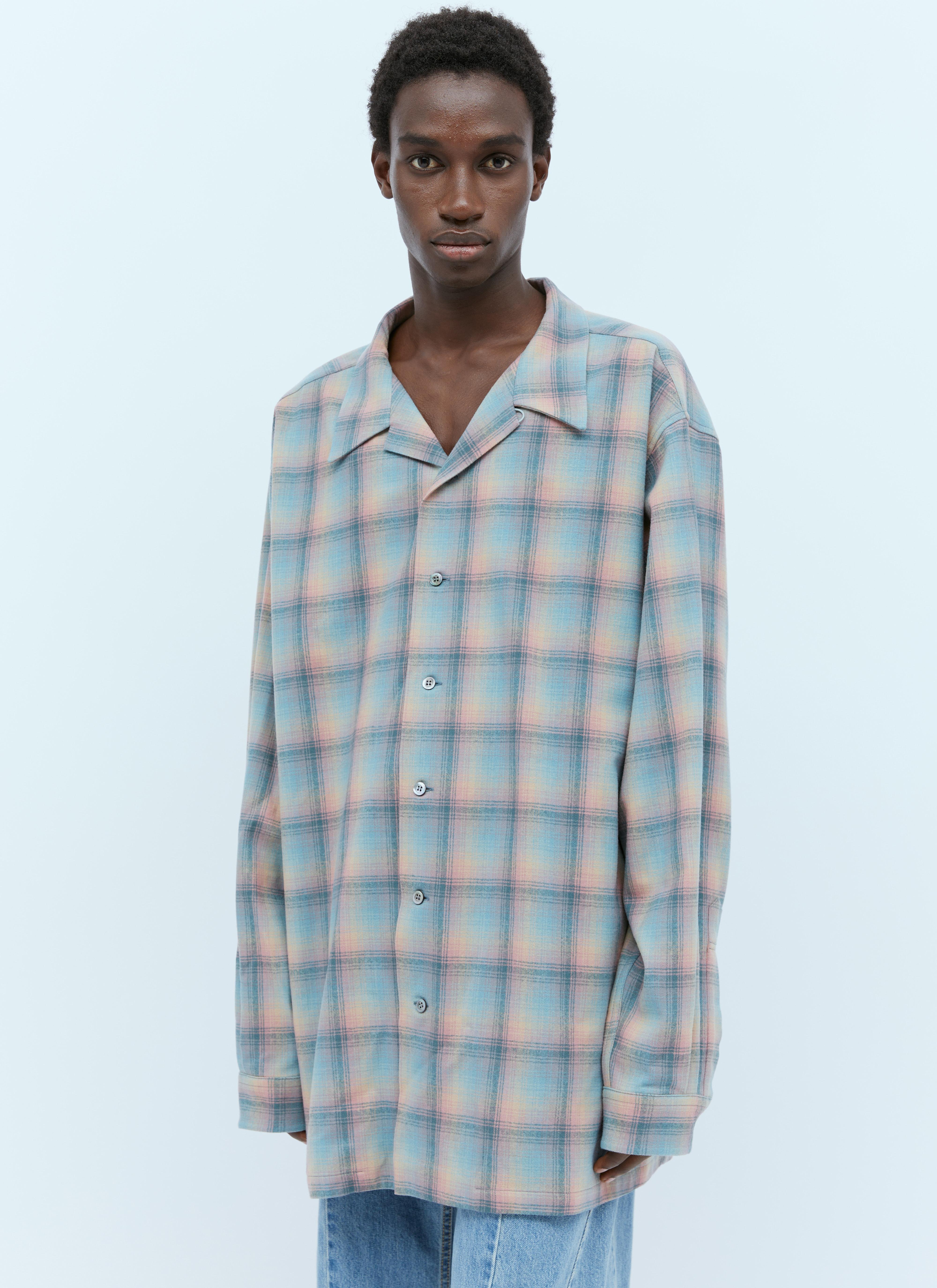 特価品セ Wool Oversized Margiela Maison Check Men for Blue in Shirt トップス