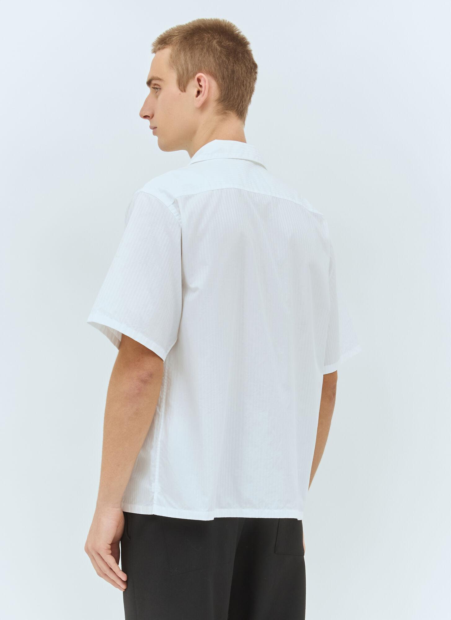 Prada Striped Short-Sleeve Shirt in White for Men | Lyst Australia