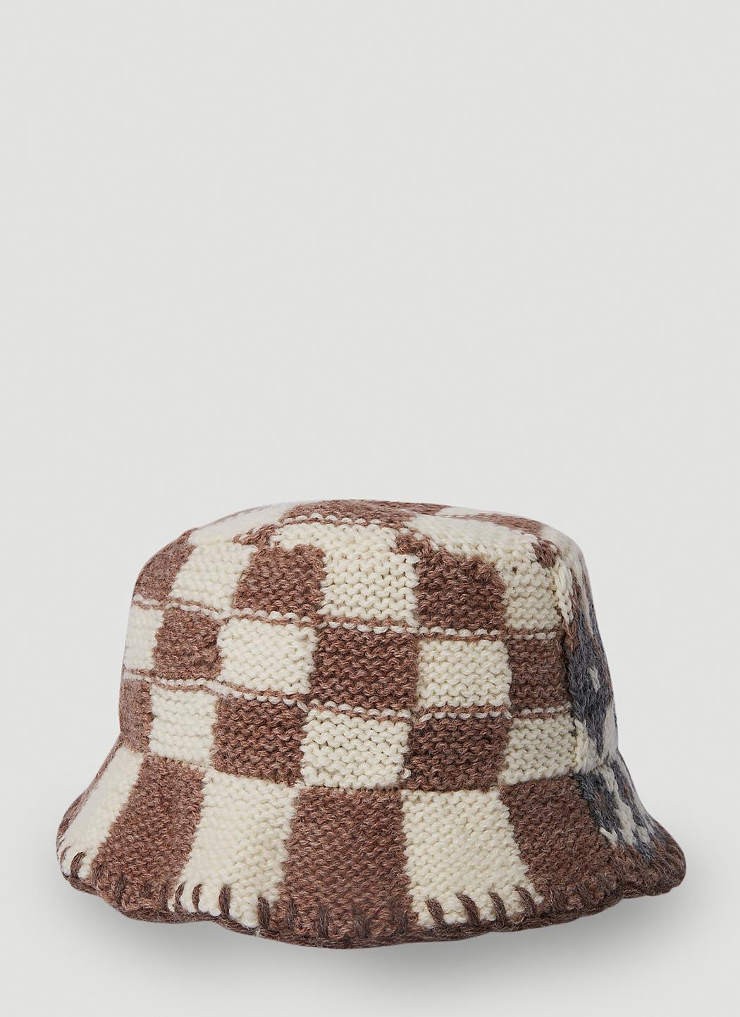 Noma T.D Patchwork Knit Bucket Hat in Brown for Men