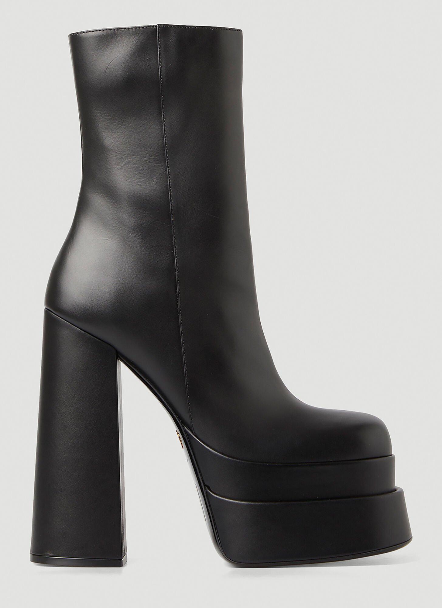 Versace Intrico Platform Boots in Black | Lyst