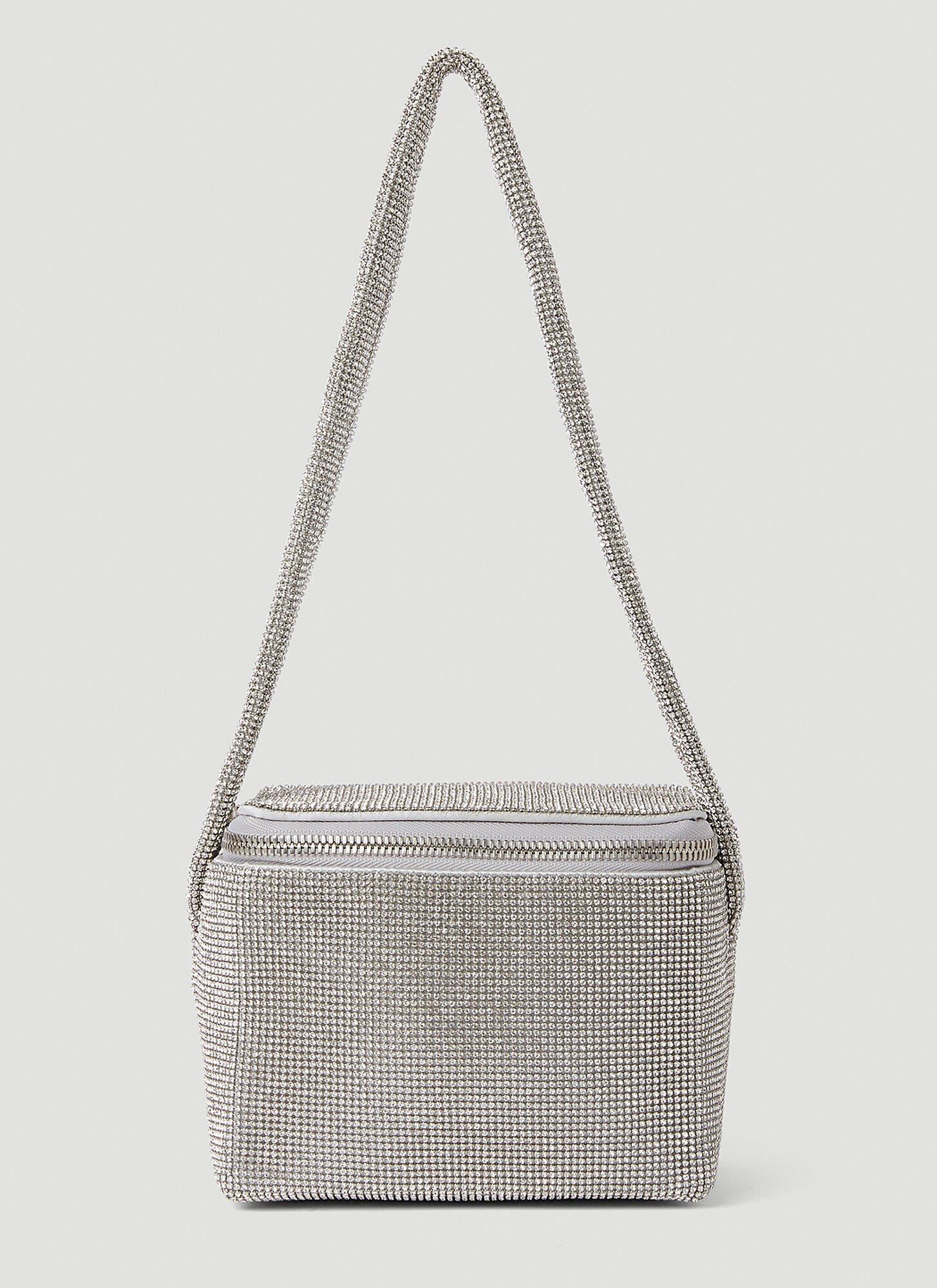 Kara Crystal Mesh Cooler Shoulder Bag in Gray Lyst