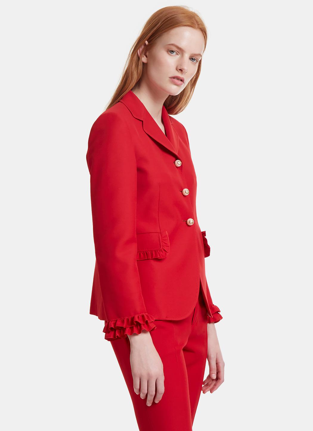 red ruffle jacket