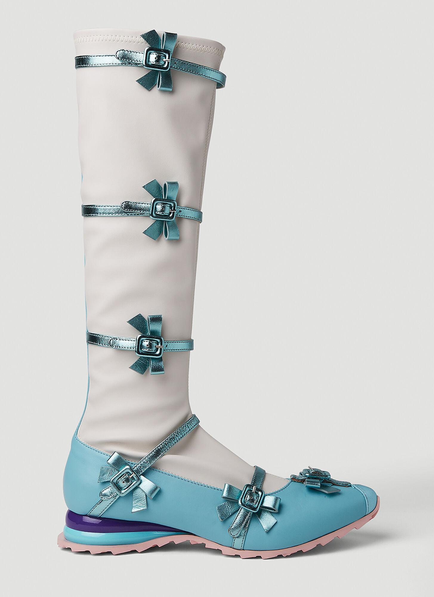 Kiko Kostadinov Ribbon High Boots in Blue | Lyst
