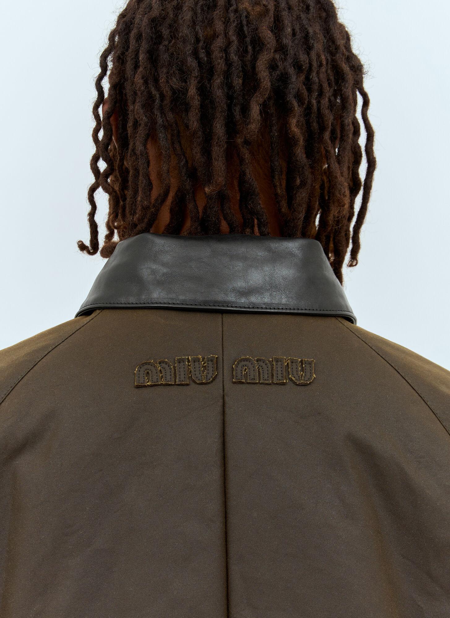 Miu Miu Waxed Canvas Blouson Jacket in Brown for Men | Lyst UK