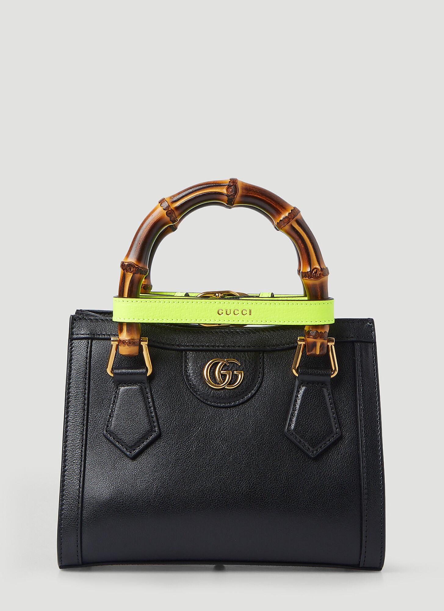 Gucci Diana medium python tote bag in black