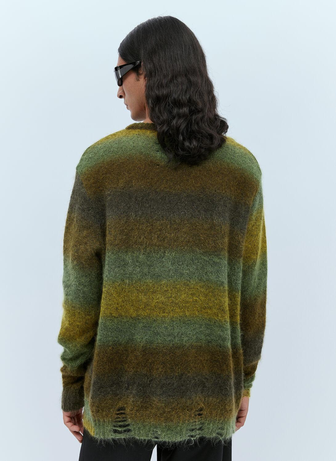 Song For The Mute Distressed Oversized Mohair Sweater in Green for