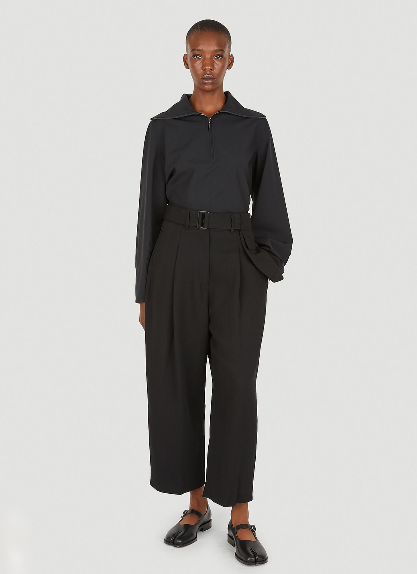 Studio Nicholson Cropped Volume Pants in Black | Lyst