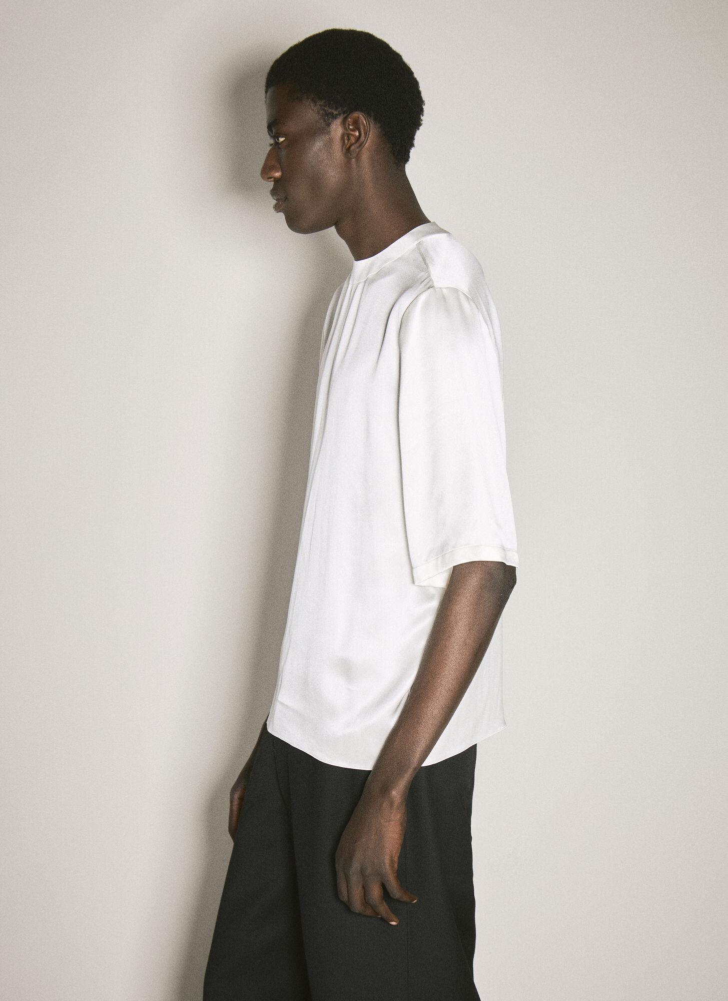 Saint Laurent Silk Satin T-Shirt in White for Men | Lyst Canada