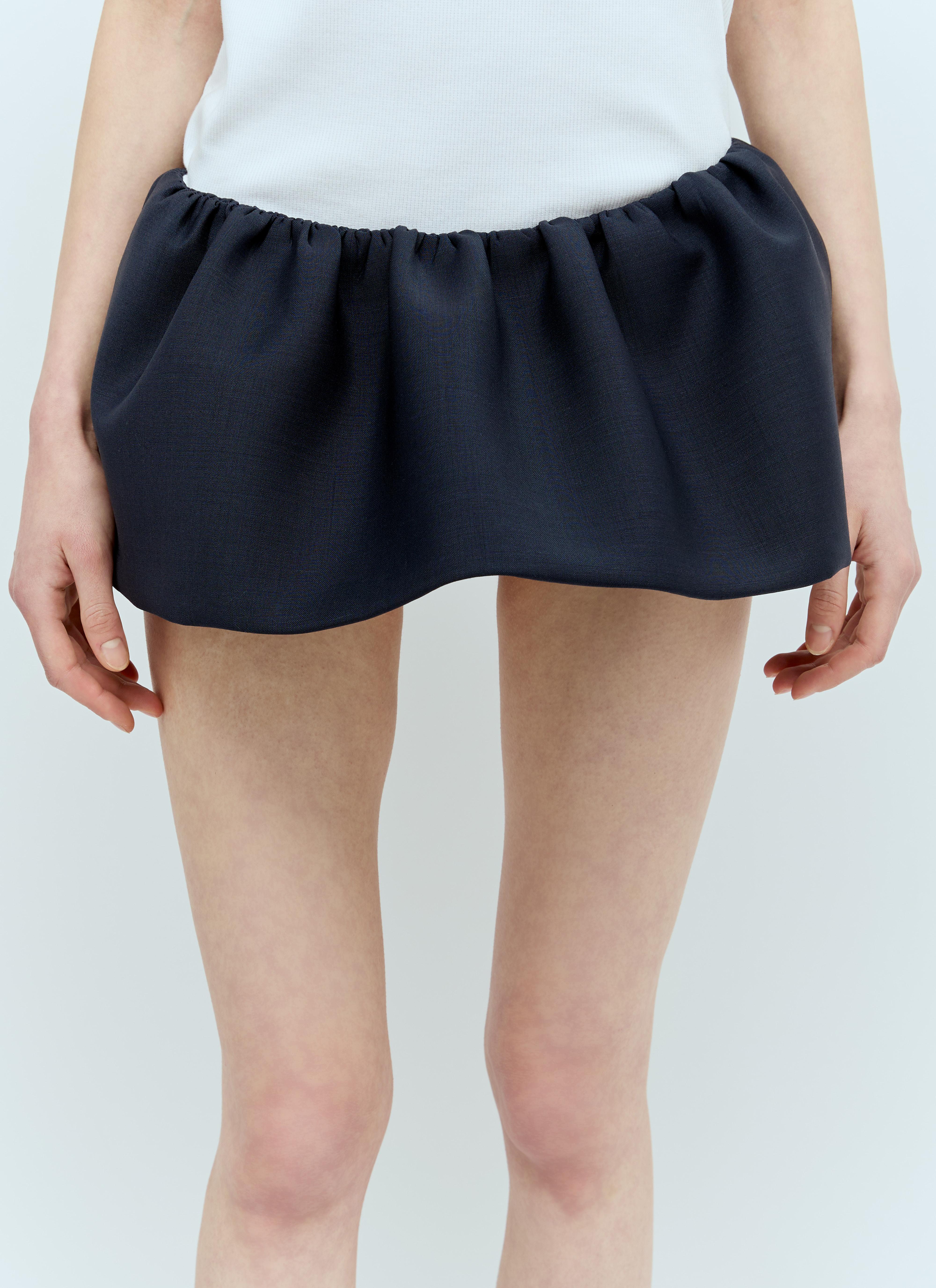 ミニスカート MIU MIU  Plisse wool and mohair skirt Miu Miu Mohair Mini Skirt in Blue | Lyst UK