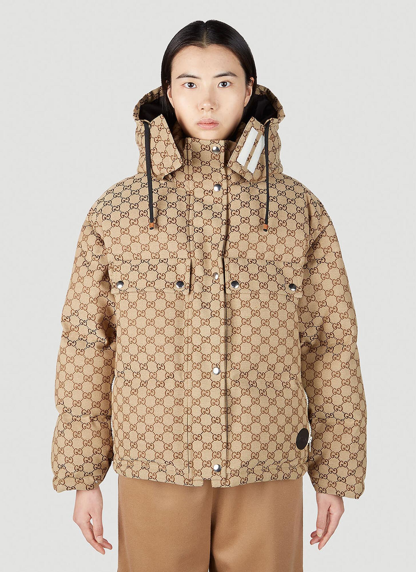 Gucci GG Down Puffer Jacket in Natural Lyst