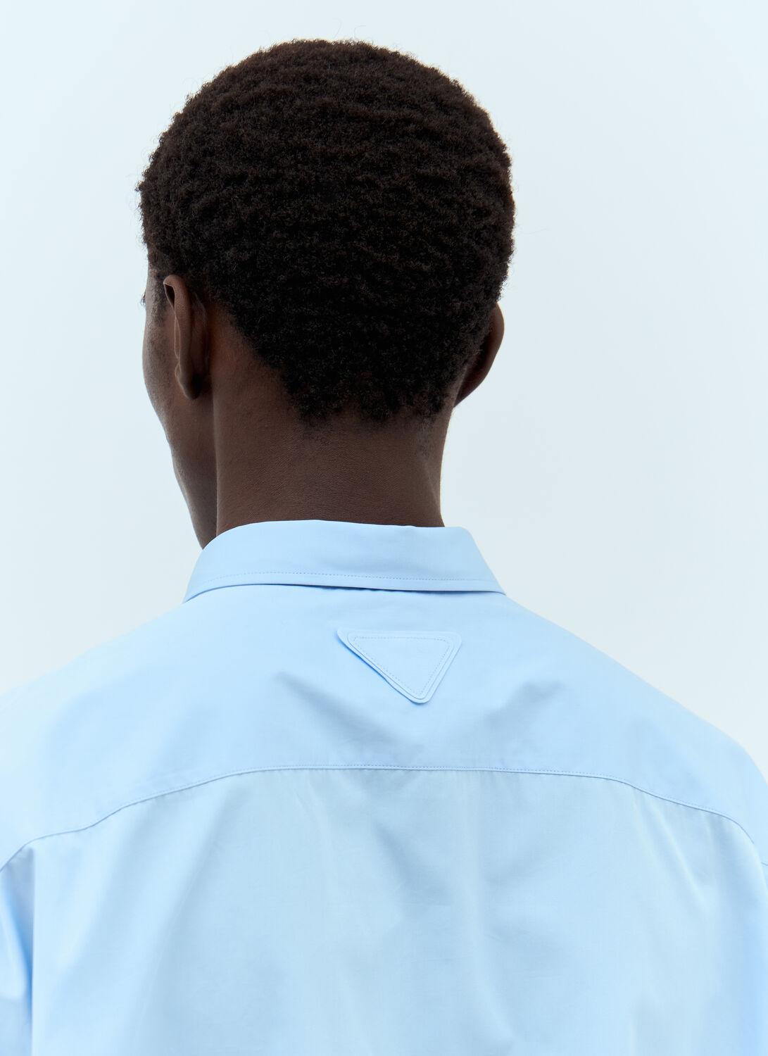 Prada Poplin Shirt in Blue for Men | Lyst