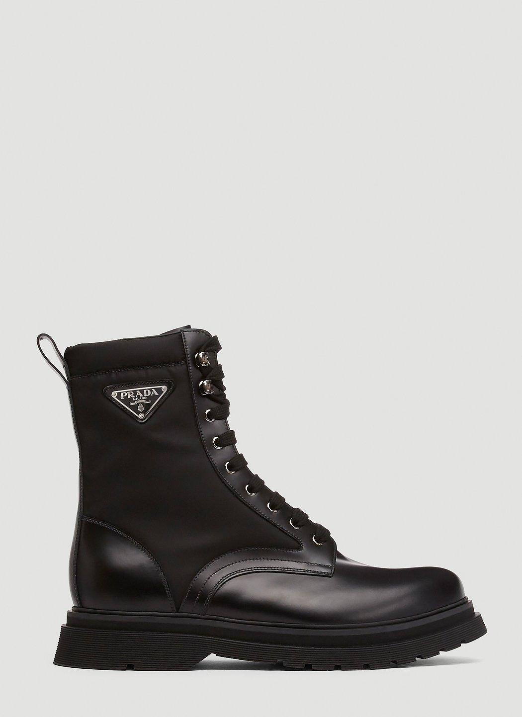 Prada logo plaque outlet boots