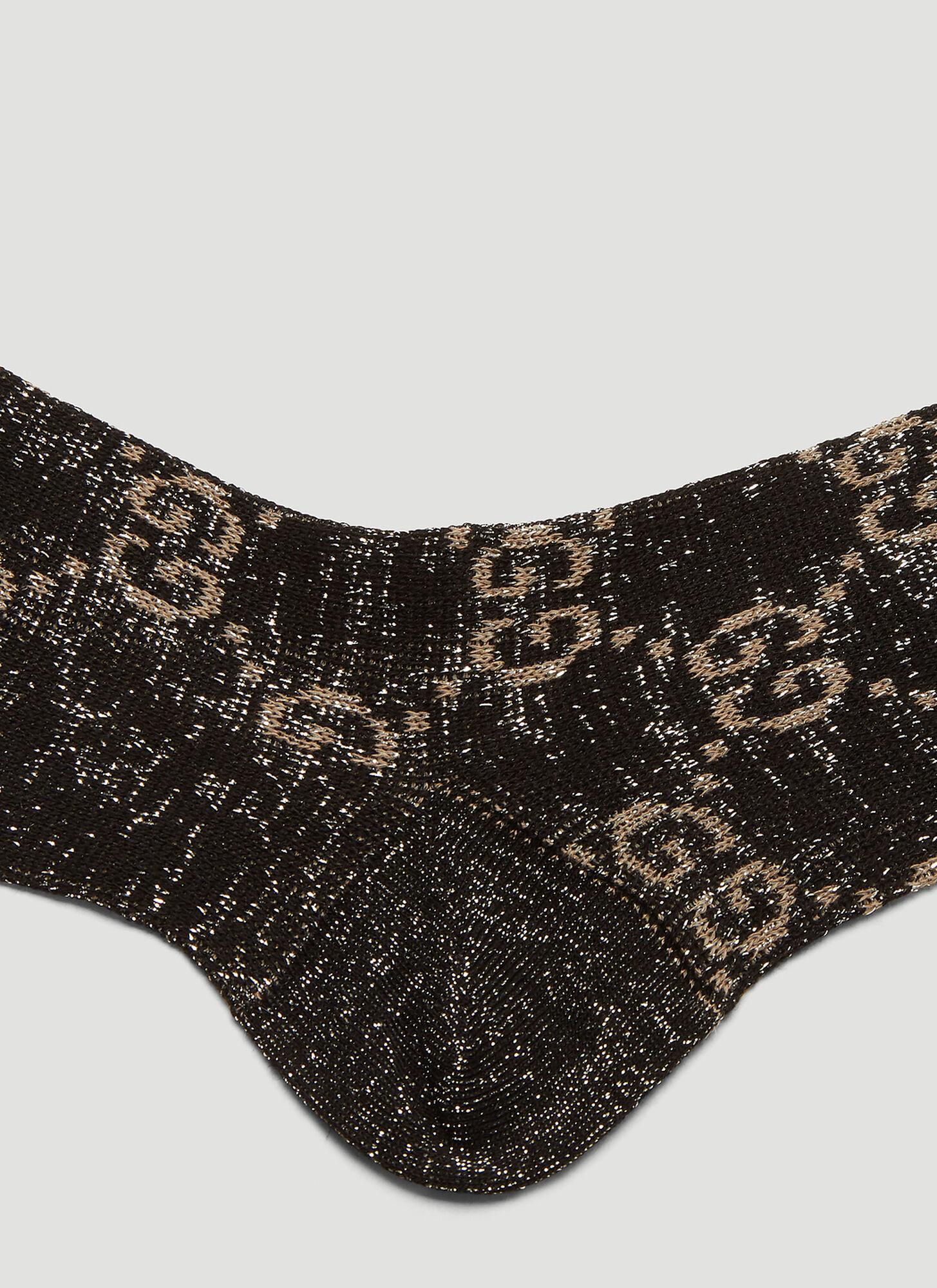 Gucci Lurex GG Motif Stretch Socks in Black | Lyst