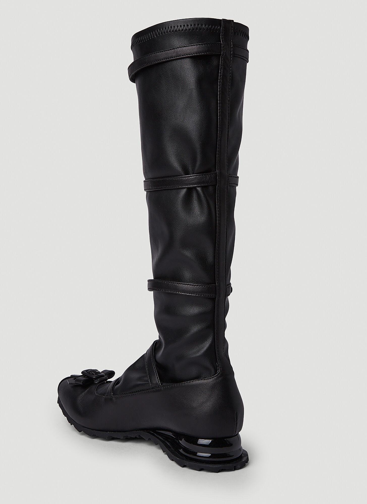 靴 KIKO KOSTADINOV RIBBON HIGH BOOT 37 Kiko Kostadinov Black Ribbon Boots Kiko Kostadinov