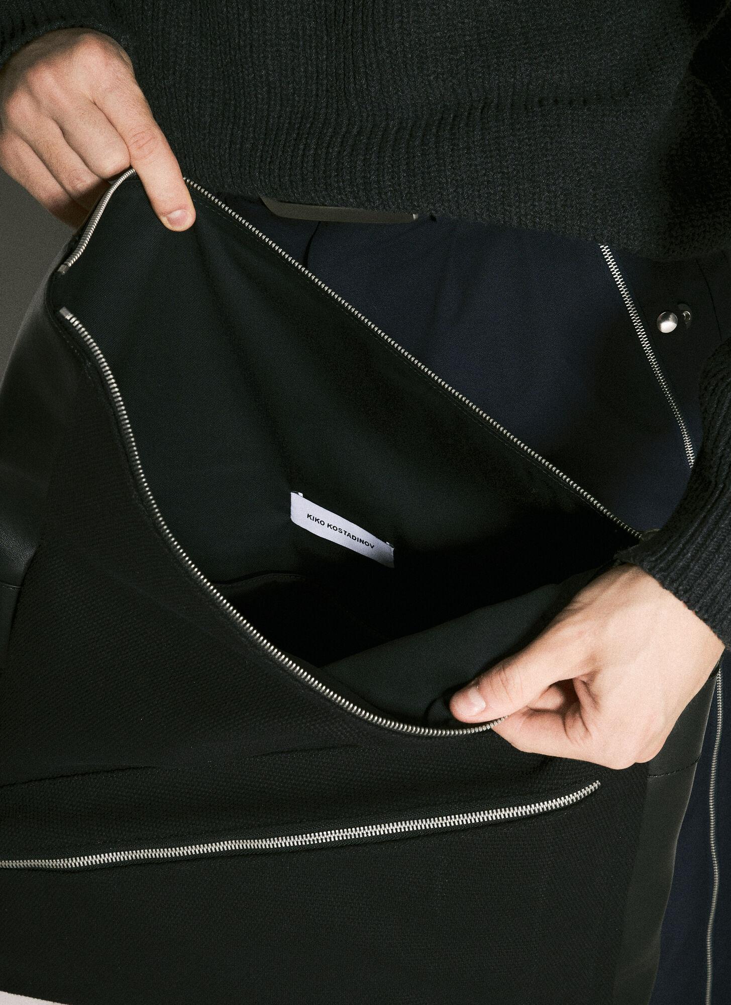 Kiko Kostadinov Jarocka Leather Canvas Shoulder Bag in