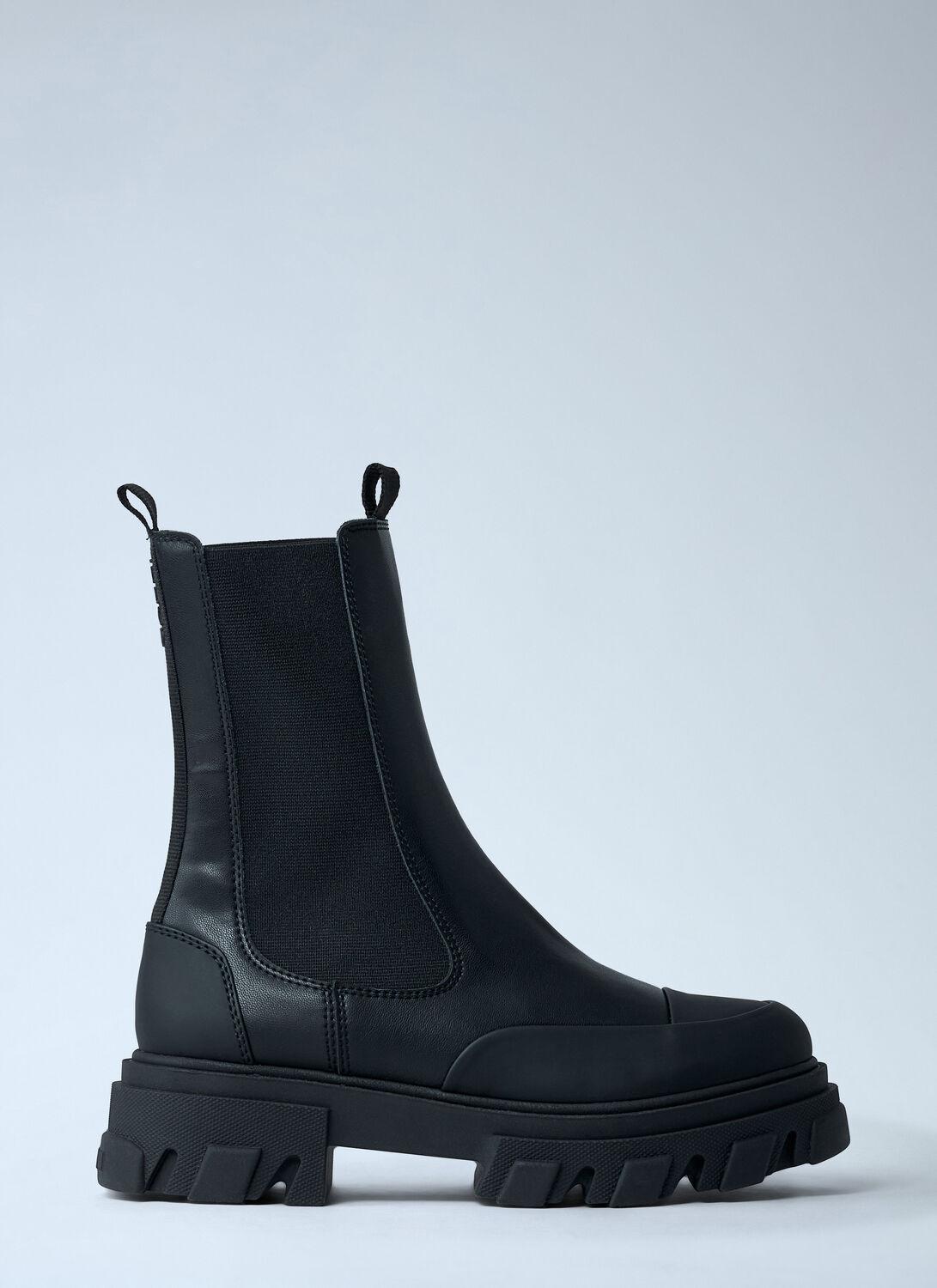 ショートブーツ・ブーティ Ganni FW25 Black leather ankle boots (S3238 099) P00946279.jpg