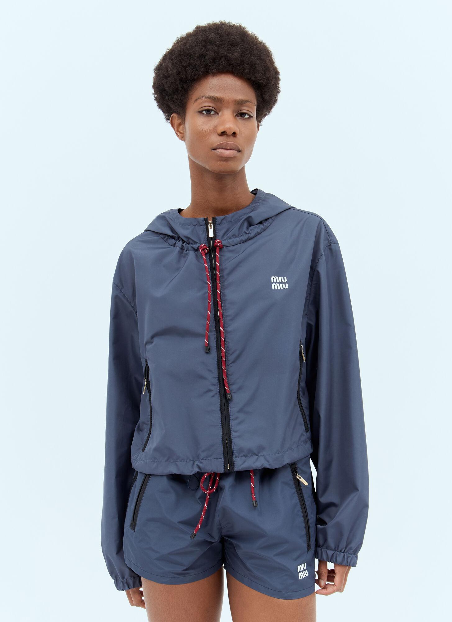 Miu Miu Technical Blouson Jacket in Blue | Lyst Australia