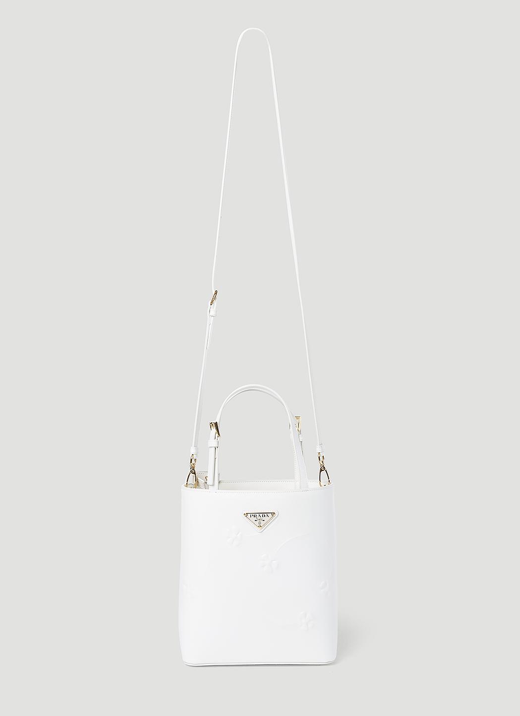 Prada Medium White Saffiano Panier Bag