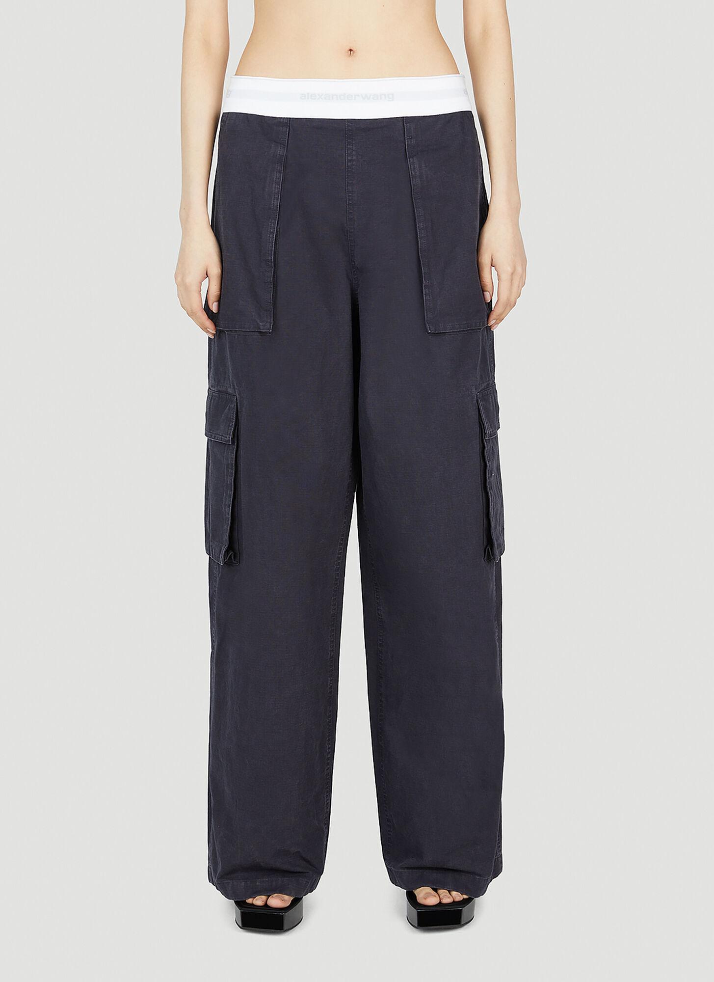 Alexander Wang Logo Waistband Cargo Pants in Blue Lyst
