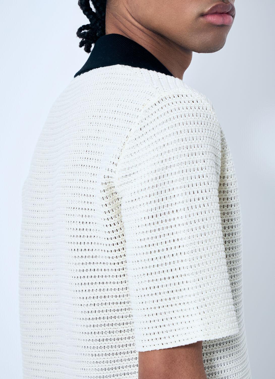 Jil Sander Open-Knit Polo Shirt in White for Men | Lyst
