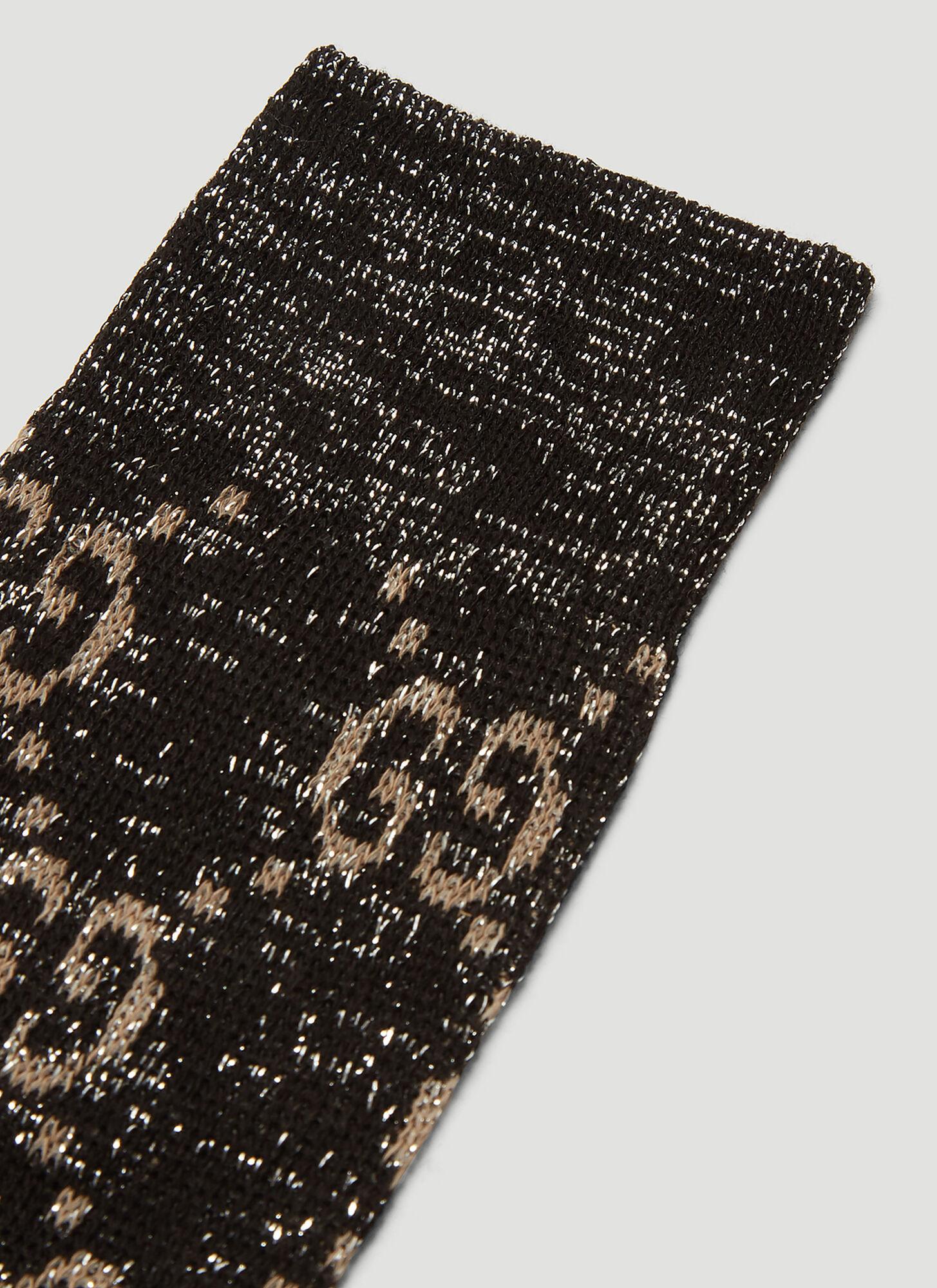 Gucci Lurex GG Motif Stretch Socks in Black | Lyst