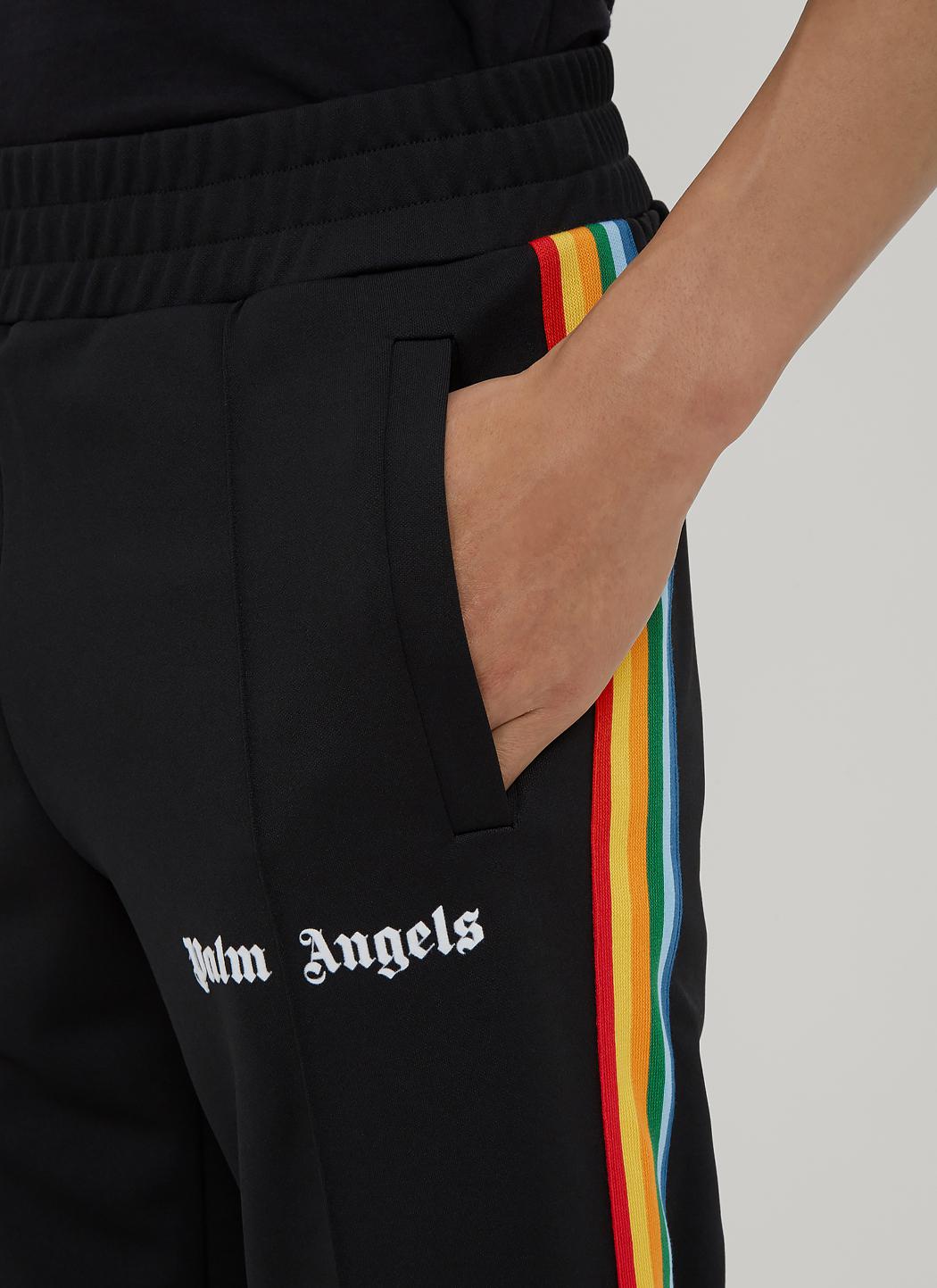 Palm Angels Synthetic Rainbow Stripe Track Pants In Black for Men - Lyst