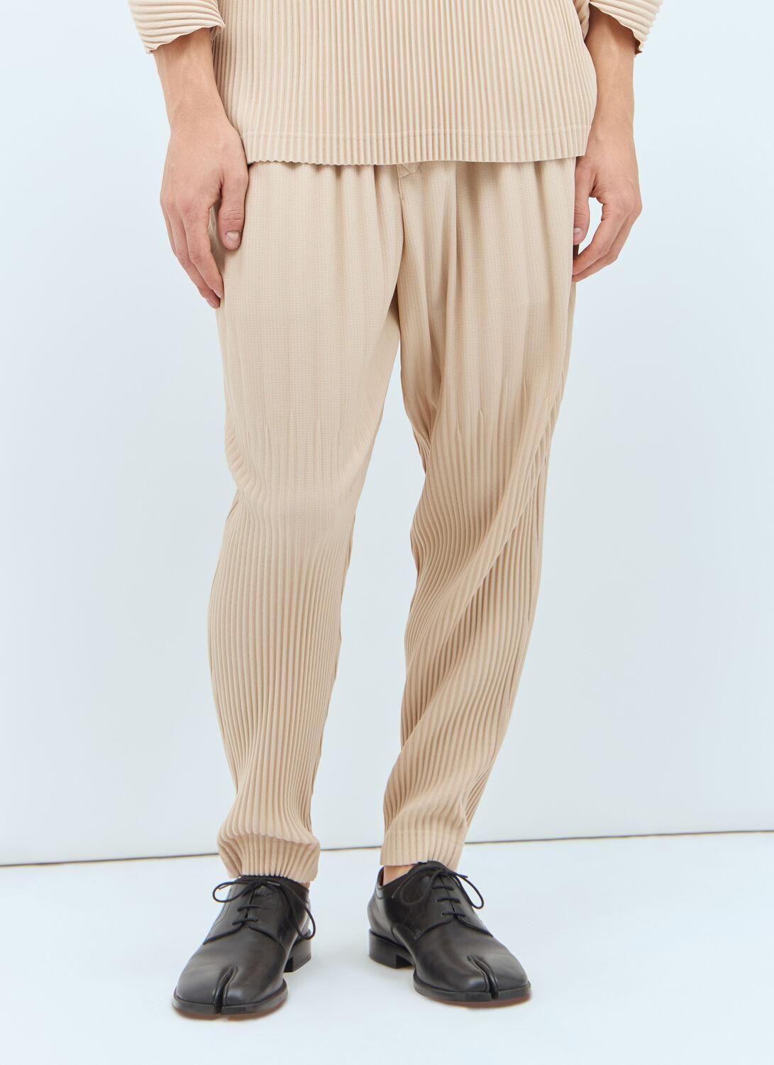 Homme Plissé Issey Miyake Tapered Pleated Pants in Natural