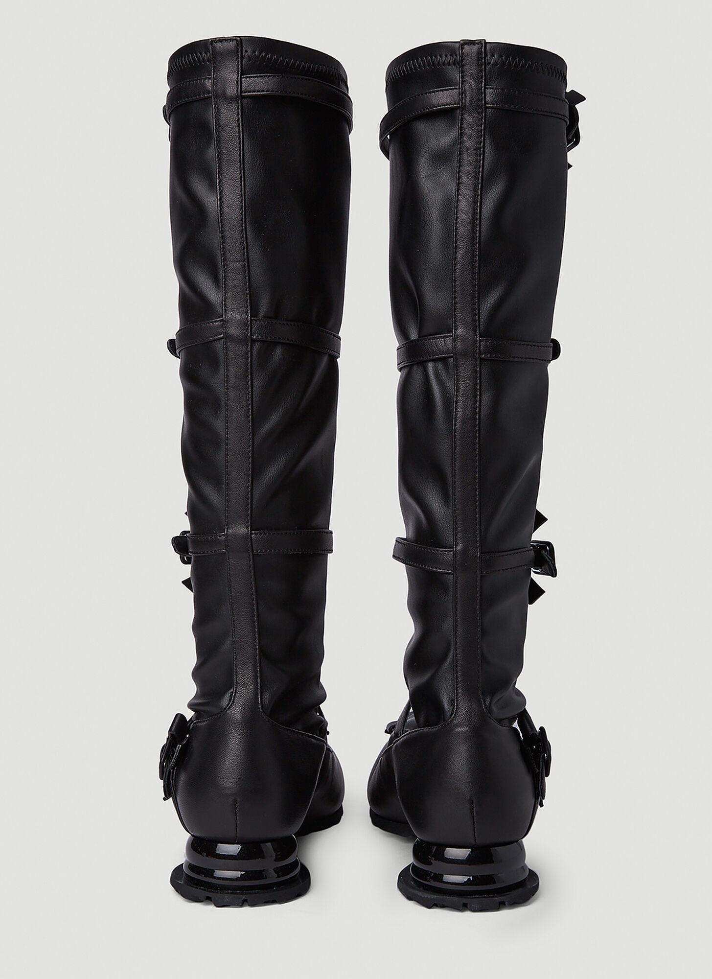 Kiko Kostadinov Ribbon High Boots in Black | Lyst