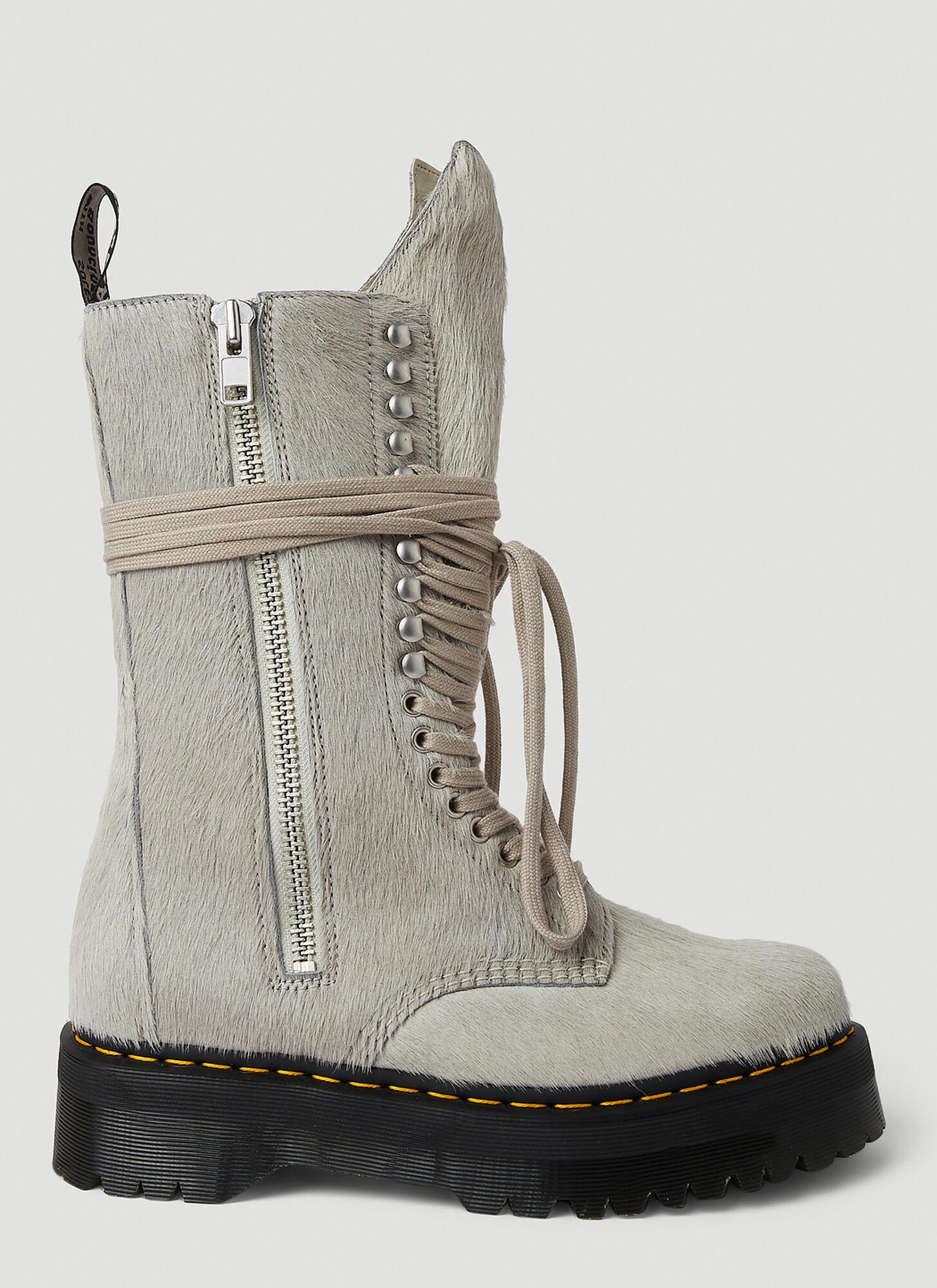 Rick Owens X Dr. Martens Quad Sole Boots in Gray for Men | Lyst